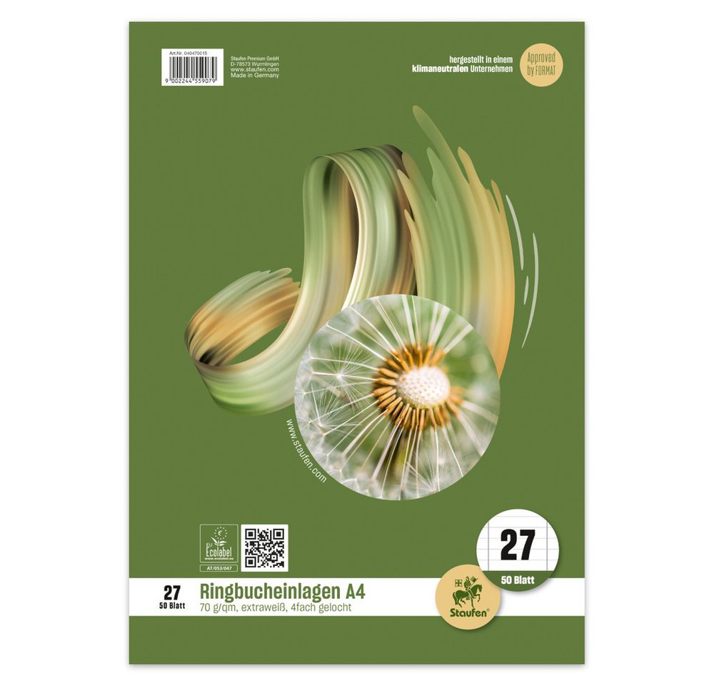 Thumbnail - Staufen Schulheft Ringbucheinlagen A4 - 50 Blatt - Lineatur 27