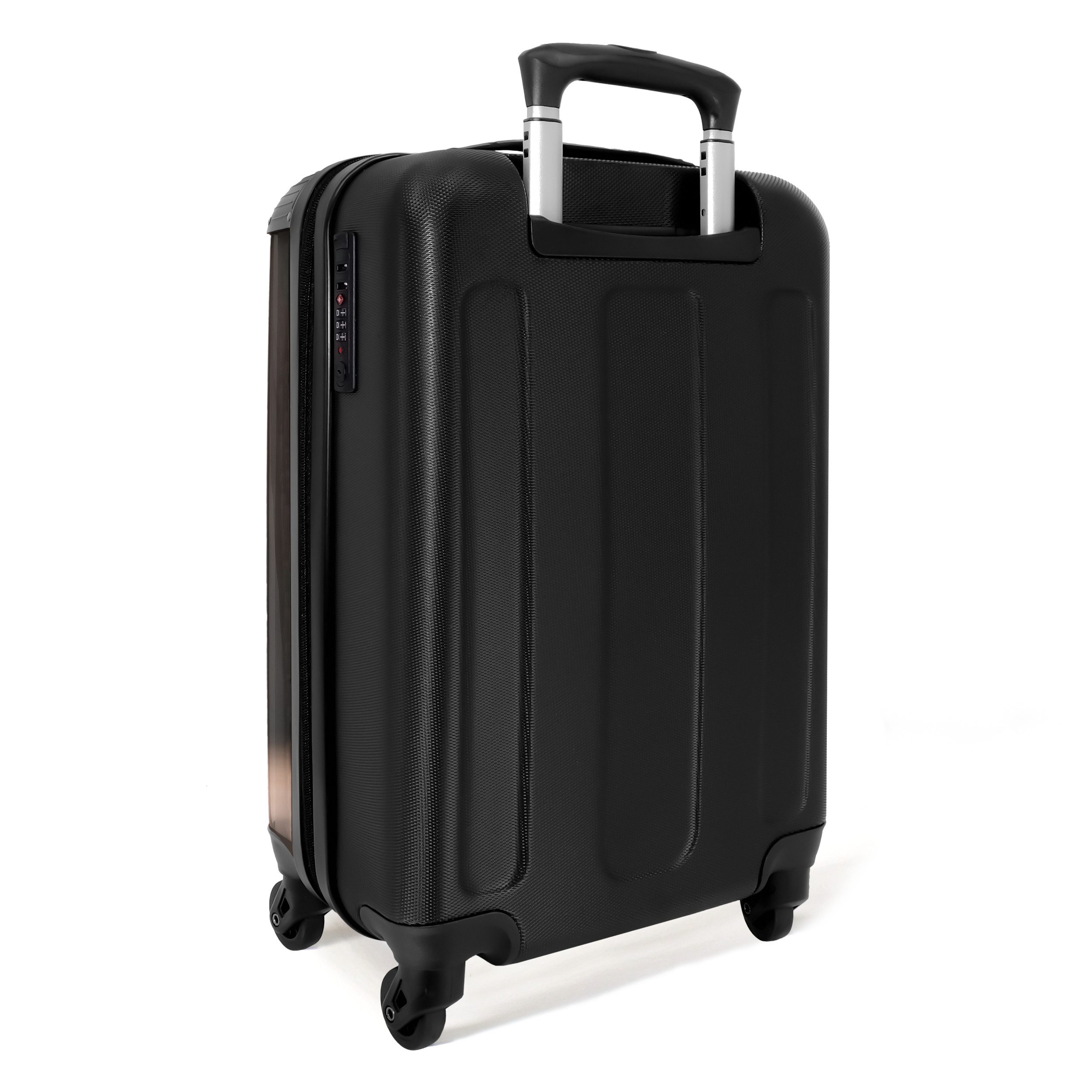 NoBoringSuitcases.com© Kinderkoffer Schäferhundwelpe mit rotem Halsband 55x35x20cm, 4 Rollen, Kinder Koffer Klein, Trolley Handgepäck, Reisekoffer
