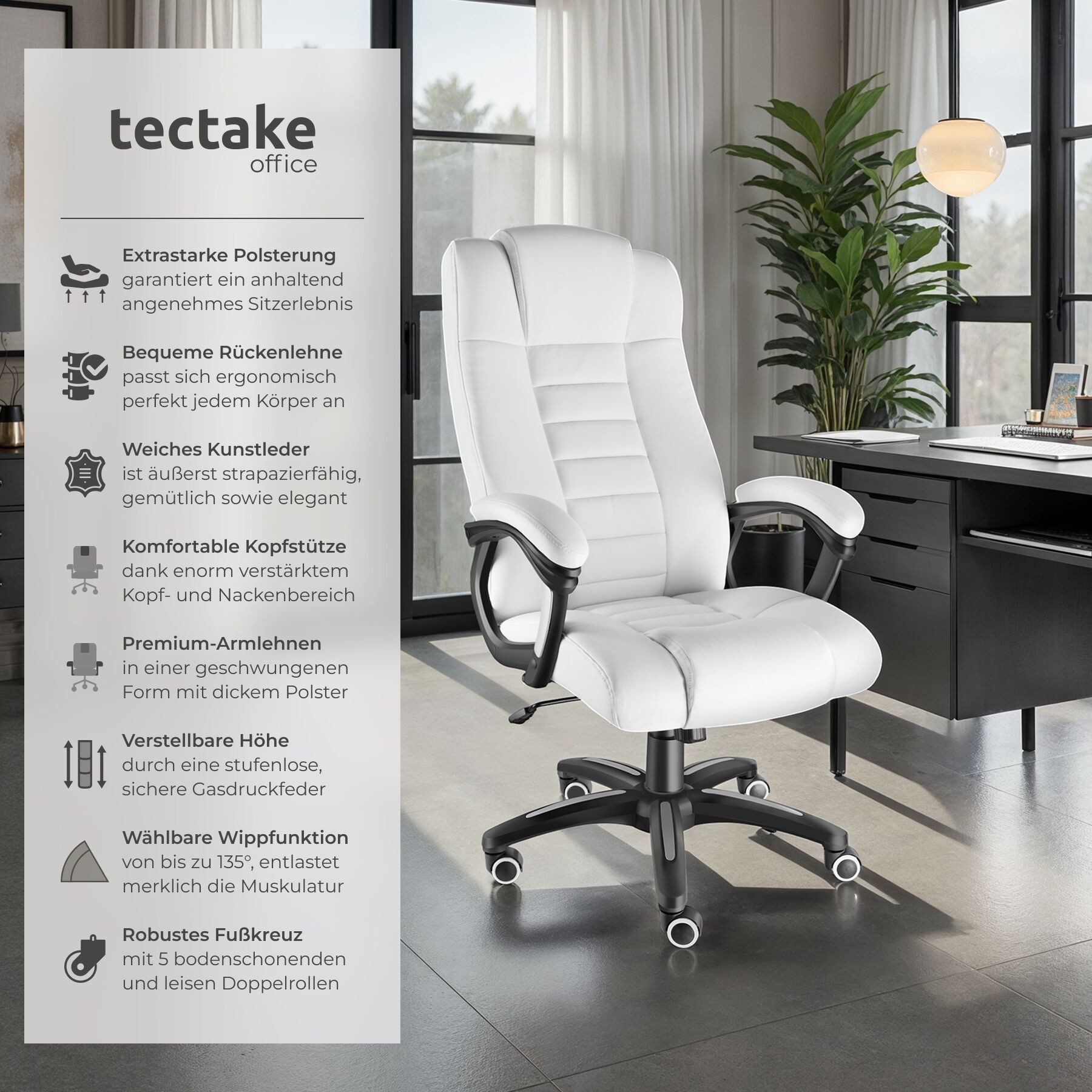 tectake Chefsessel Bürostuhl (Set., 1 St), günstig online kaufen