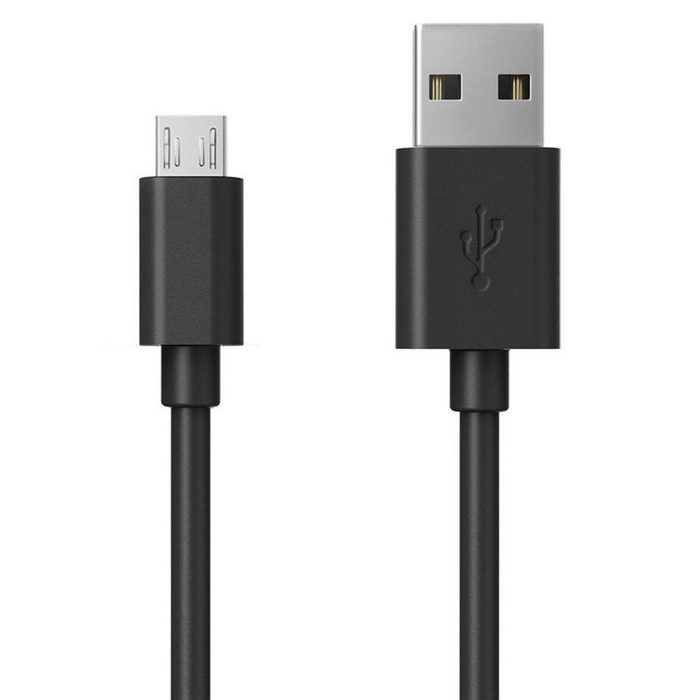 Realpower Micro-USB cable USB-Kabel USB auf MicroUSB Synckabel und Ladekabel 60 cm lang für Smartphone Tablet und andere mobile Geräte Stromkabel schwarz
