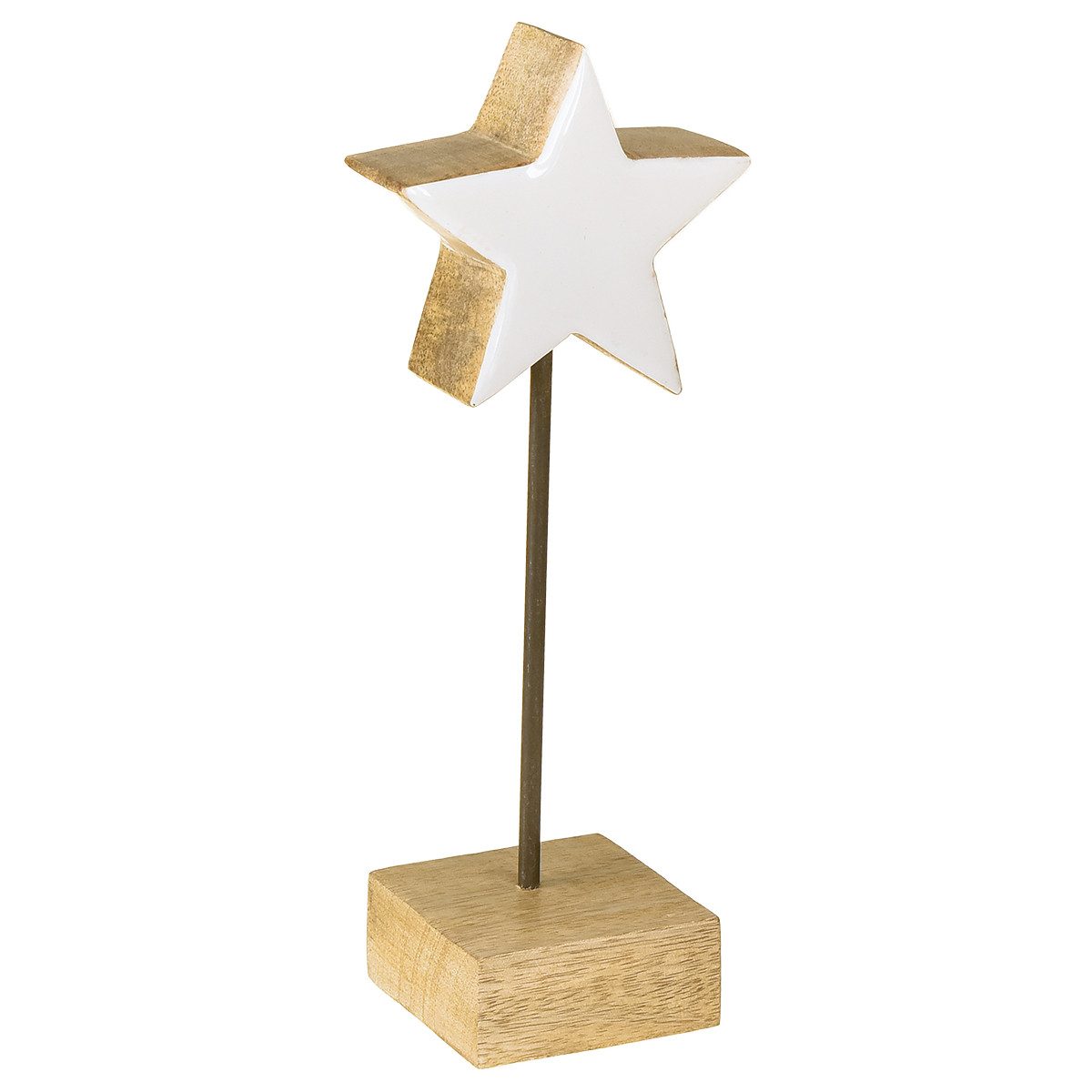 Viana Weihnachtsmann Stern Holz Weiß Deko 23cm 2er Set Weihnachten