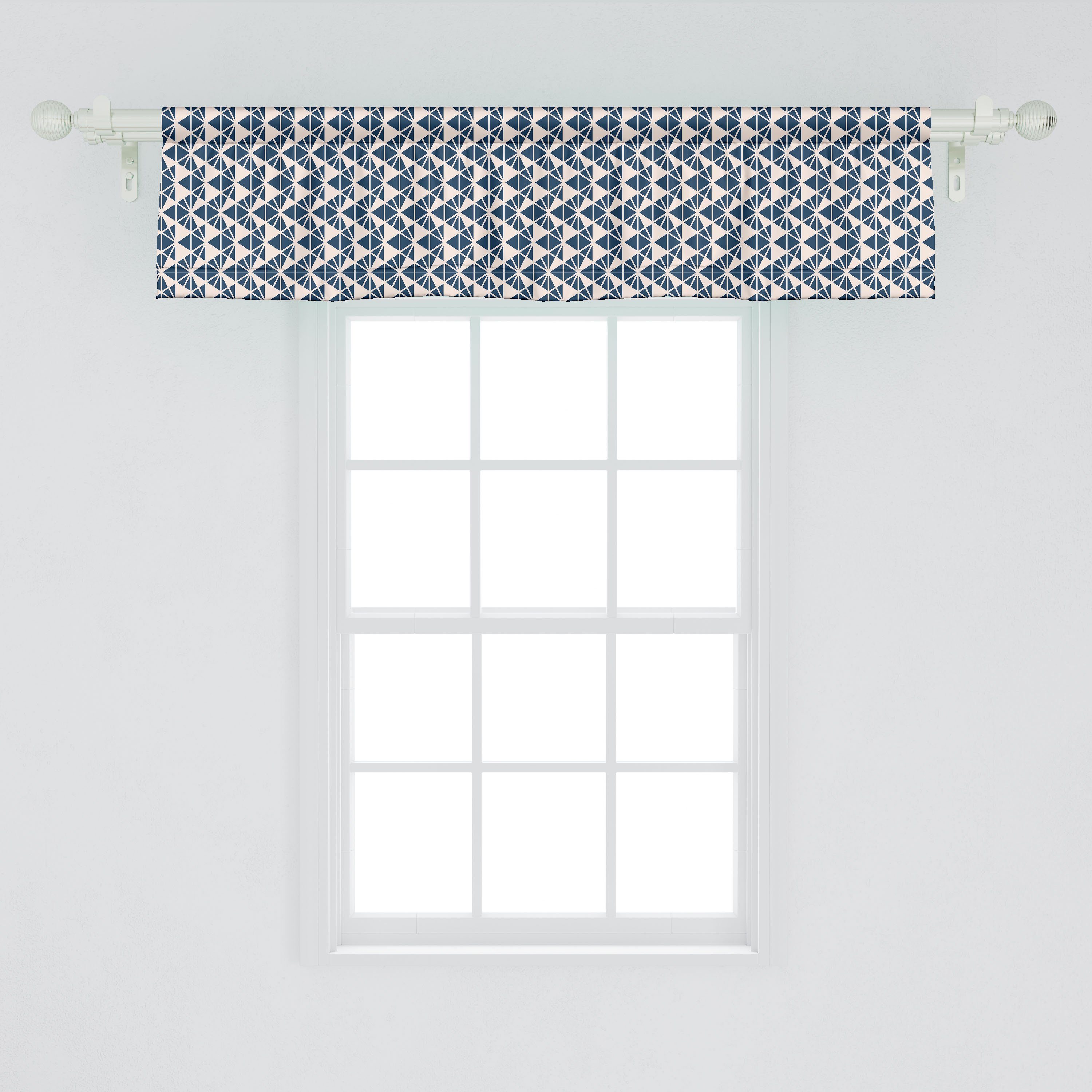 Vorhang Volant für Microfaser, Stangentasche, Dekor Triangles Schlafzimmer mit Scheibengardine Größe Abakuhaus, Geometrisch Unterschiedliche Küche
