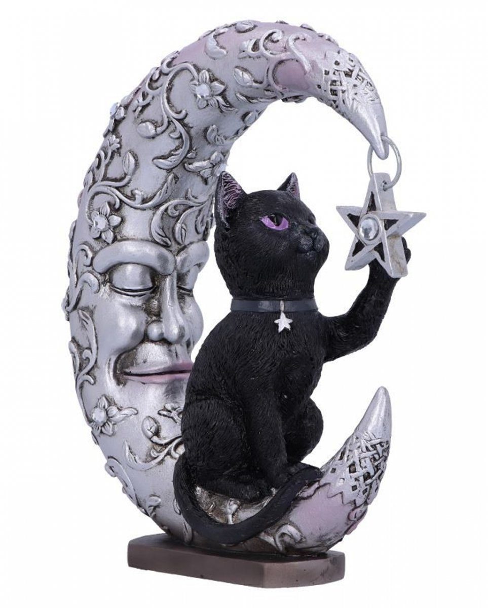 Katze schlafendem Schwarze, Mond Dekofigur auf Fig Horror-Shop spielende
