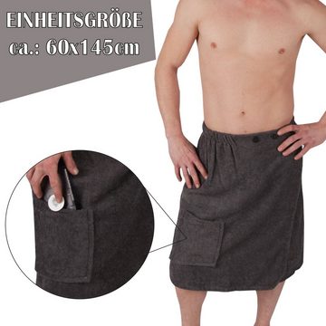 Bestlivings Saunatuch Saunahandtuch, (1-St), Sauna Kilt mit Knopfverschluss und Gummbund