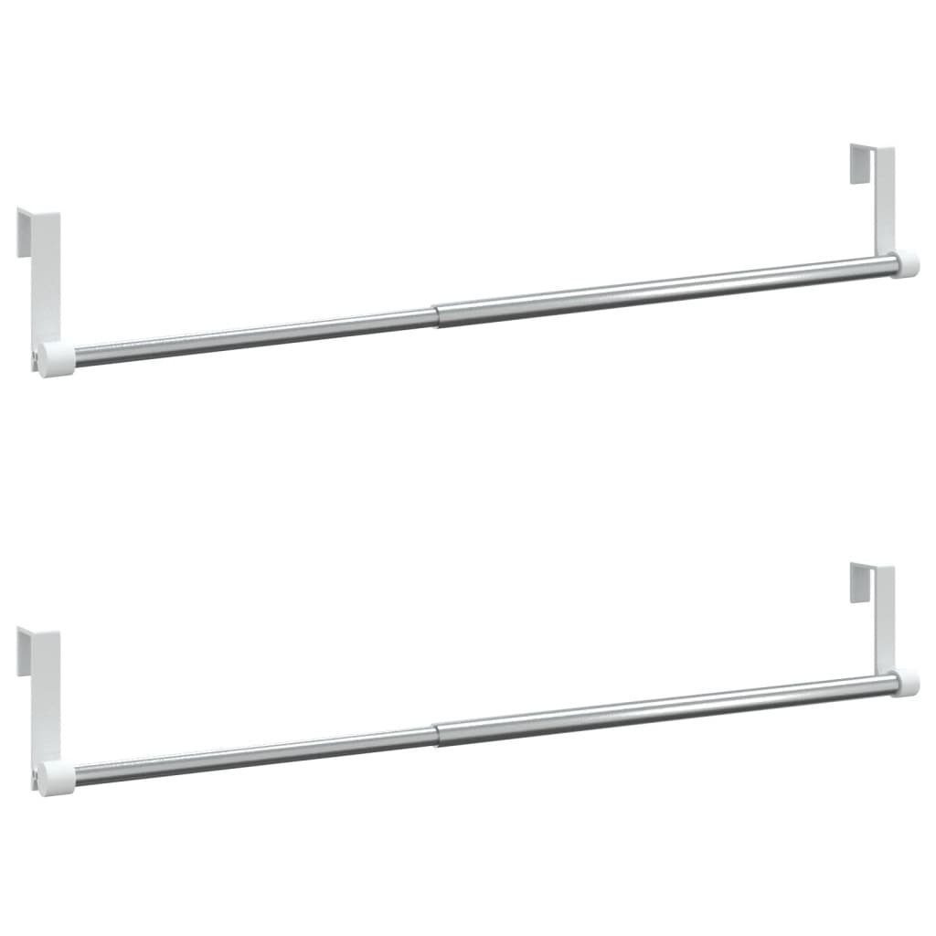 vidaXL Fensterdekoration Gardinenstangen 2 Stk. Weiß und Silbern 40-60 cm Aluminium