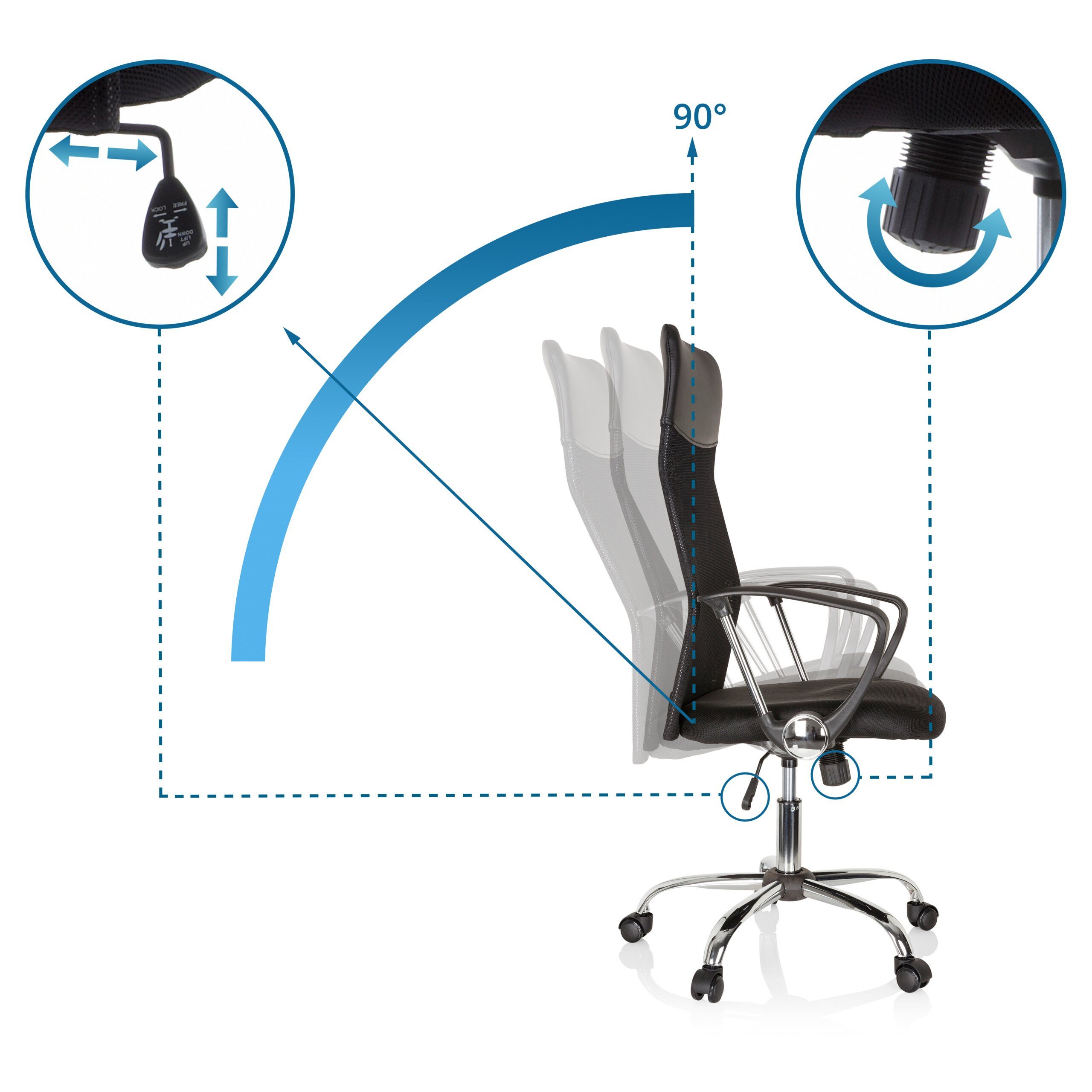 hjh OFFICE Chefsessel Home Office Chefsessel Aria High, Drehstuhl Bürostuhl ergonomisch