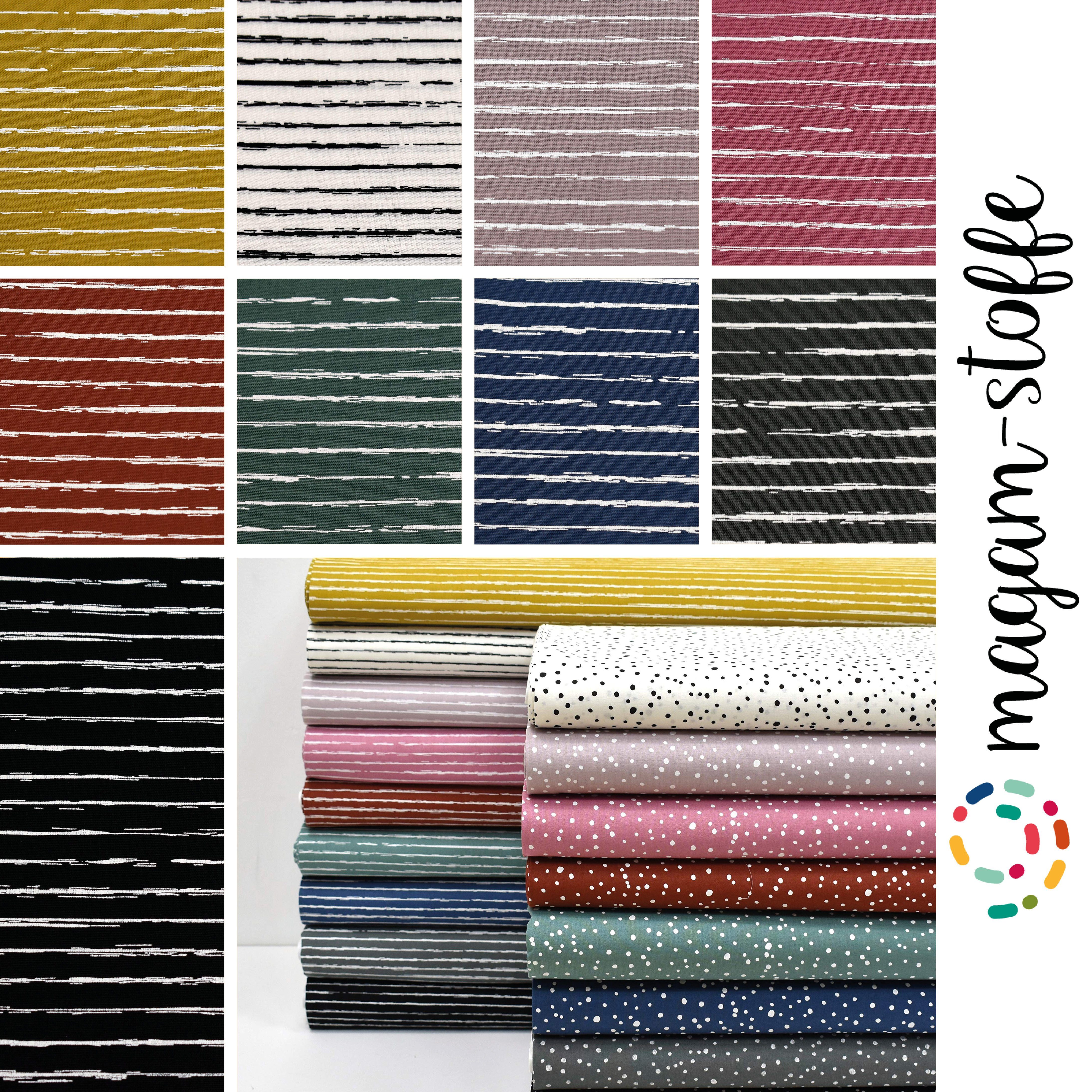 MAGAM-Stoffe Stoff "Lina", Streifen Baumwollstoff ÖKO-TEX Meterware ab 50cm