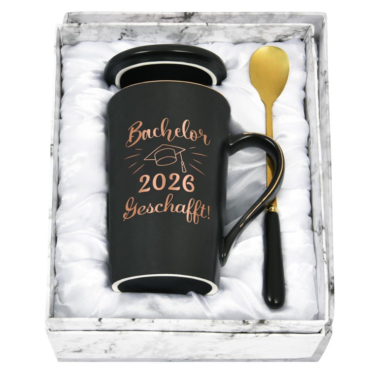 LuxusKollektion Tasse Kaffeetasse Bachelor 2026 schwarz 400ml, Keramik