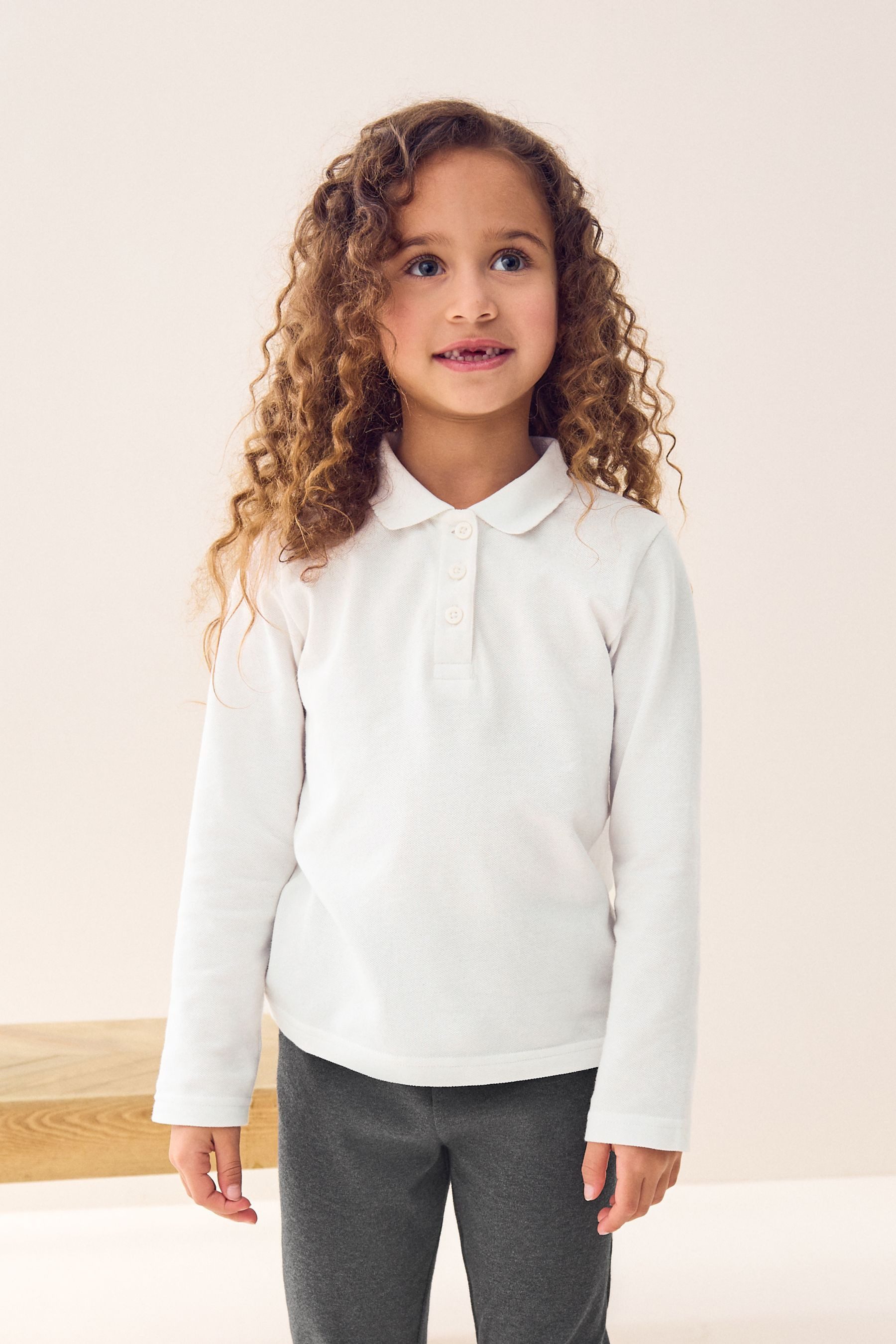 Next Langarm-Poloshirt 2 x Langarm-Polooberteile aus 100 % Baumwolle (2-tlg) – Bild 2 von 5