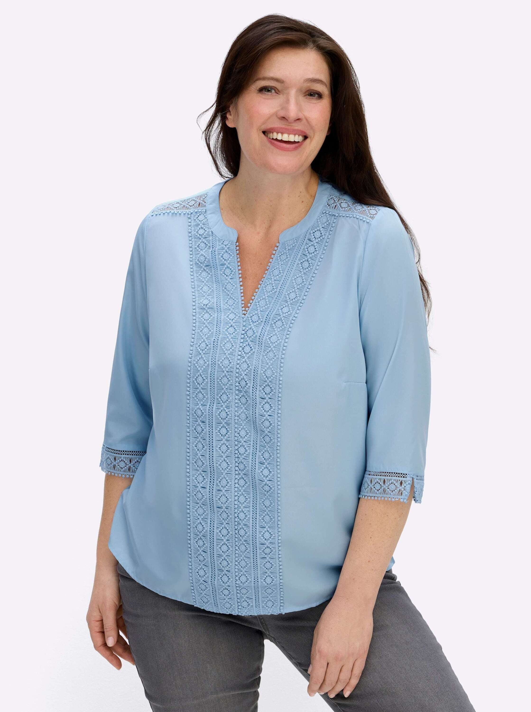 Sieh an! Klassische Bluse Schlupfbluse 3/4-Arm