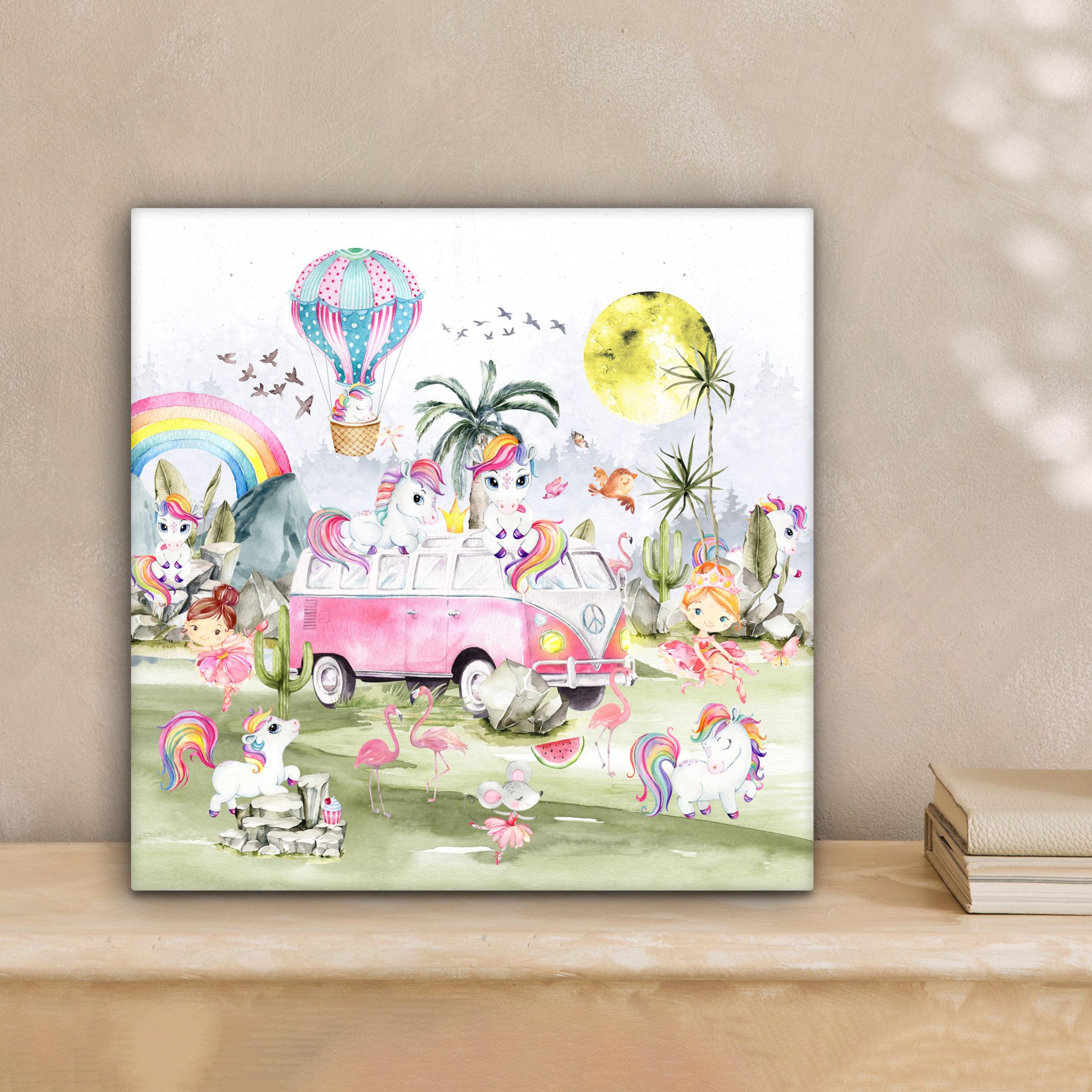 OneMillionCanvasses® Leinwandbild Einhorn - Regenbogen - Kinder - Mädchen - günstig online kaufen