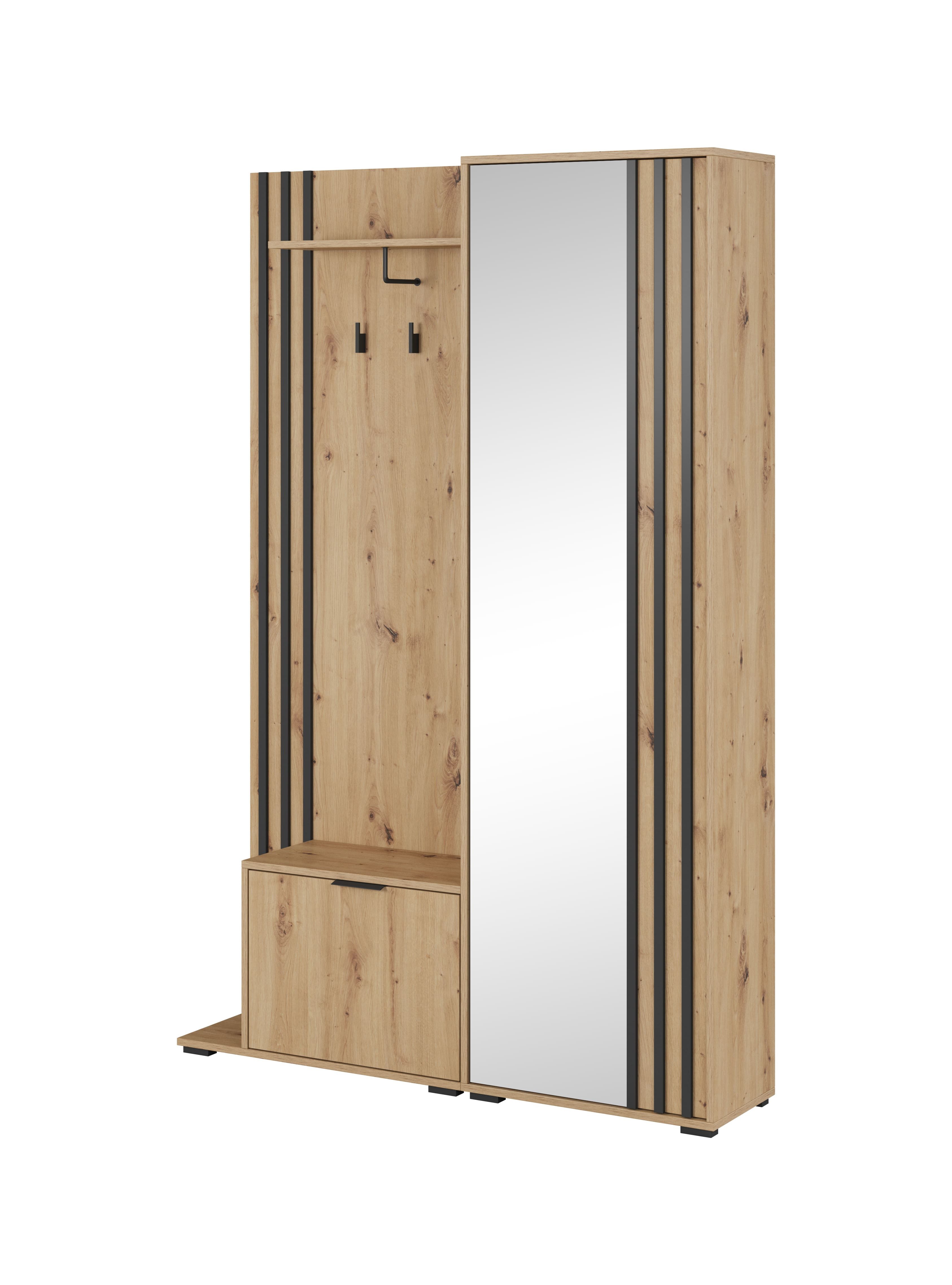 MOEBLO Kompaktgarderobe JOHN (Dielenschrank Wandschrank Regal günstig online kaufen