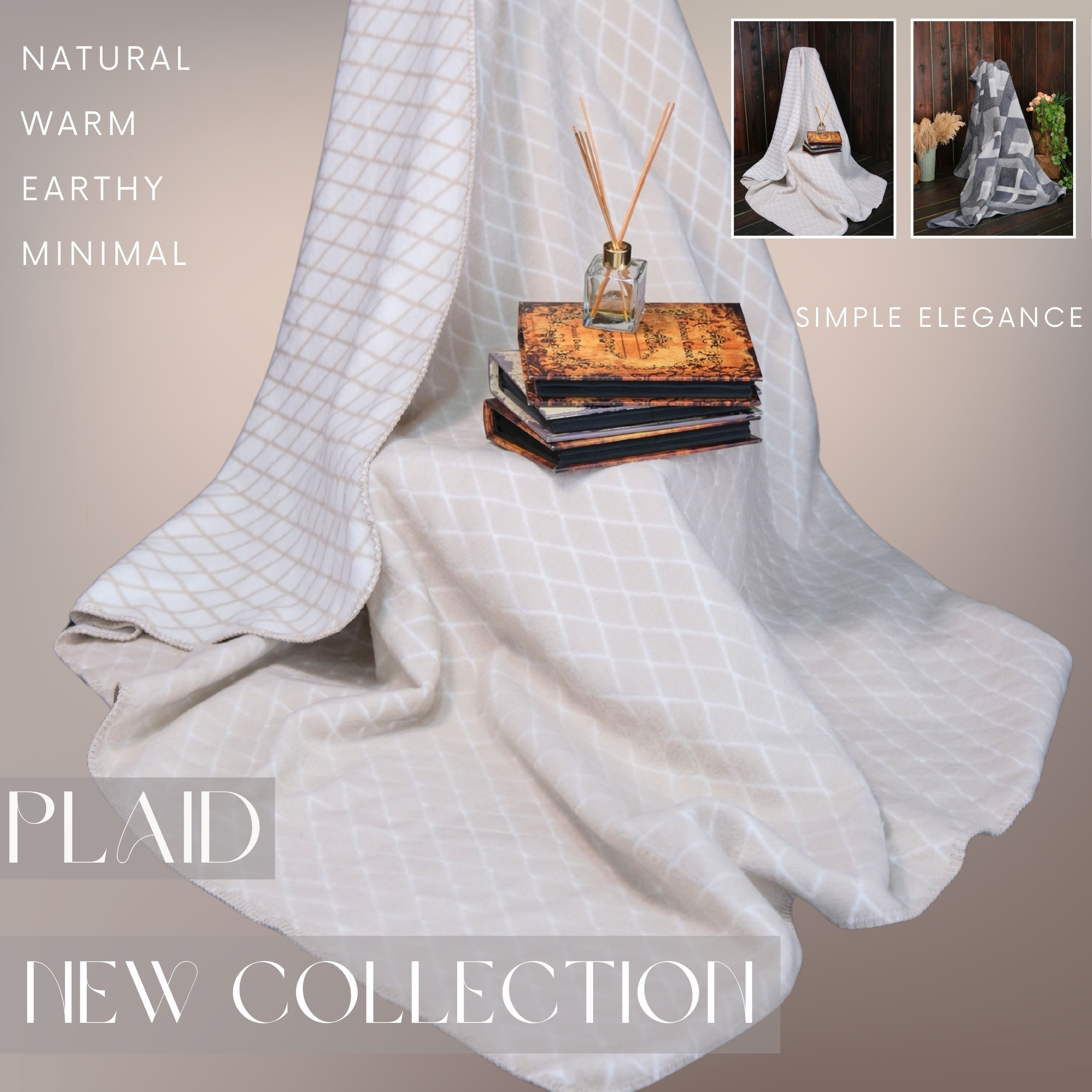 Plaid Kuscheldecke Kassandra 150x200, 58% Baumwolle, SEI Design, Plaid Kuscheldecke