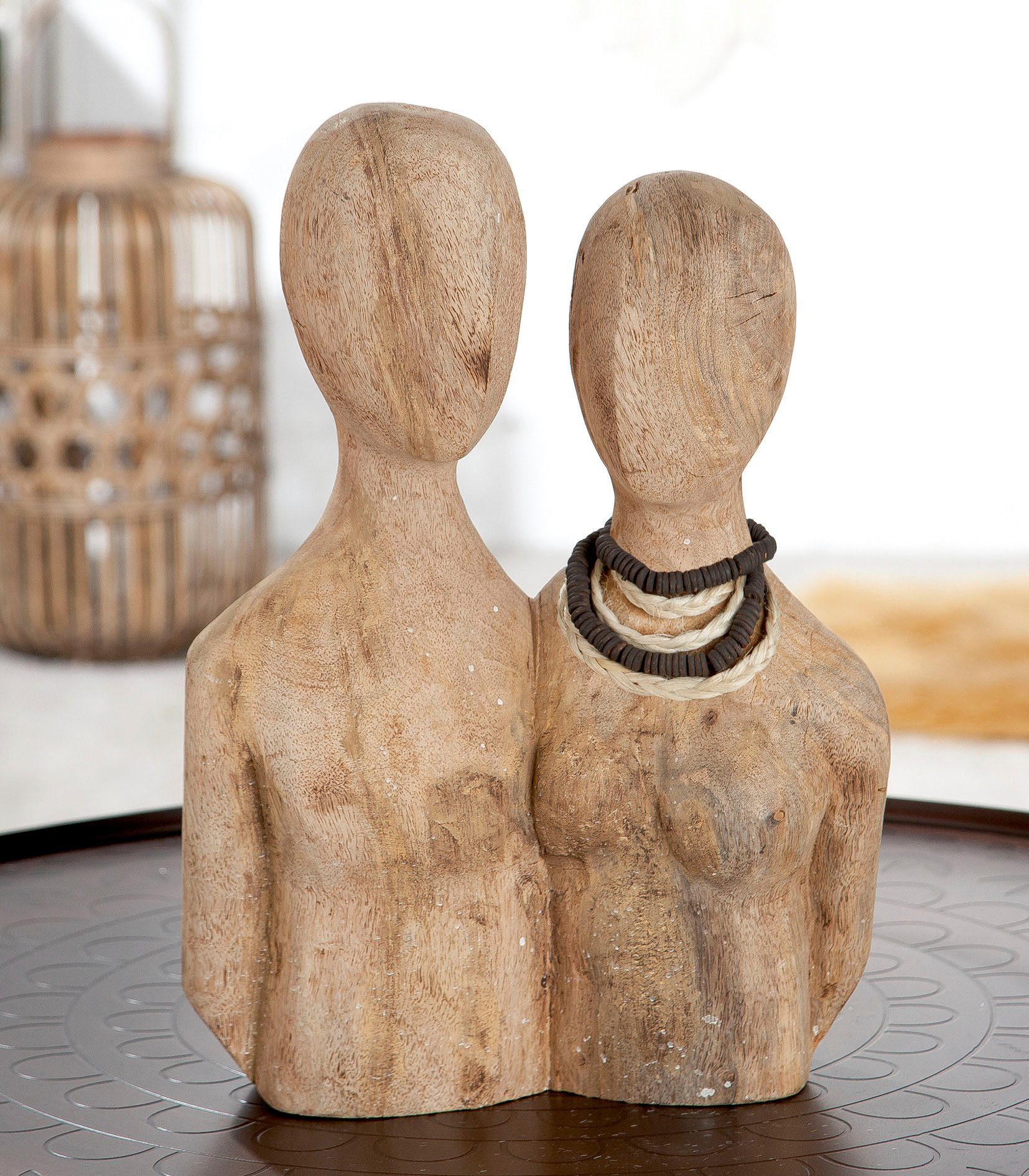 Pair, Skulptur Holz, Dekoobjekt, Höhe Casablanca Wohnzimmer natur 37 cm, Dekofigur (1 St), by aus Gilde