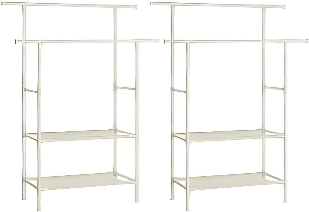 SONGMICS Kleiderständer, mit 2 Kleiderstangen, 2 Ablagen, bis 70 kg belastb günstig online kaufen