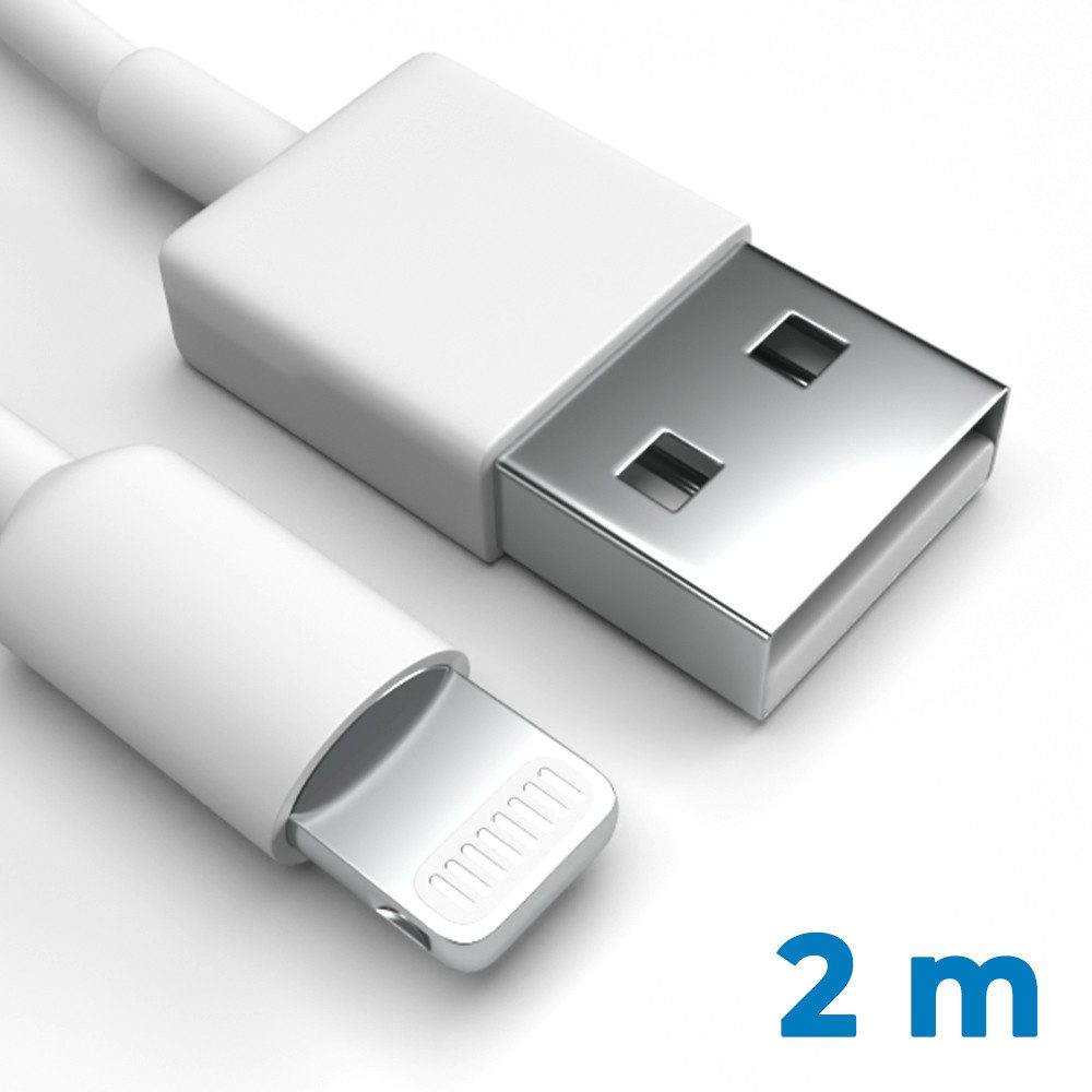 Justcom Apple iPhone 13 mini USB-Kabel, Lightning, USB-A (200 cm), Schnellladekabel, Datenkabel, Handy, Tablet