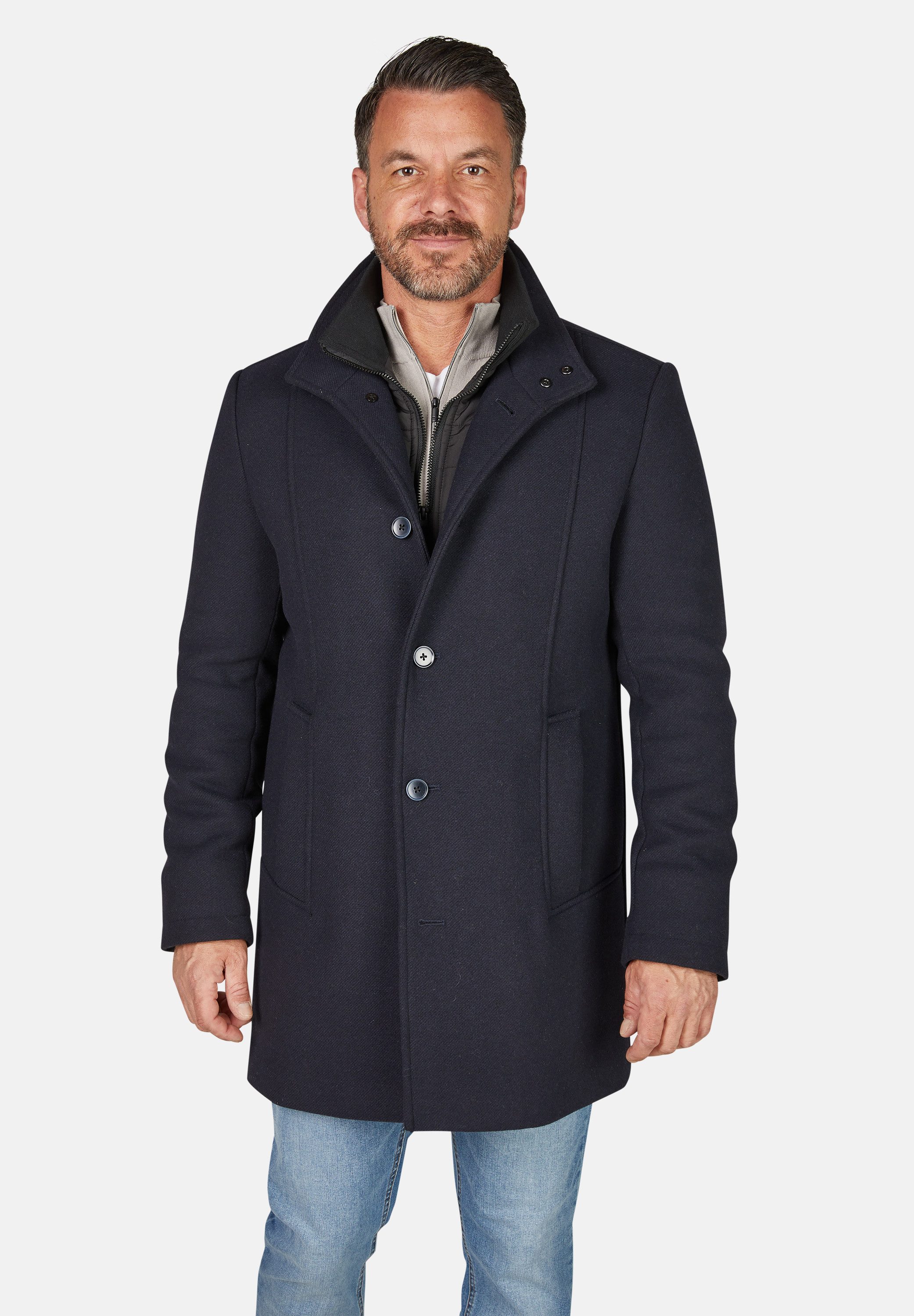 Calamar Wollmantel Eleganter Wollmantel Twill