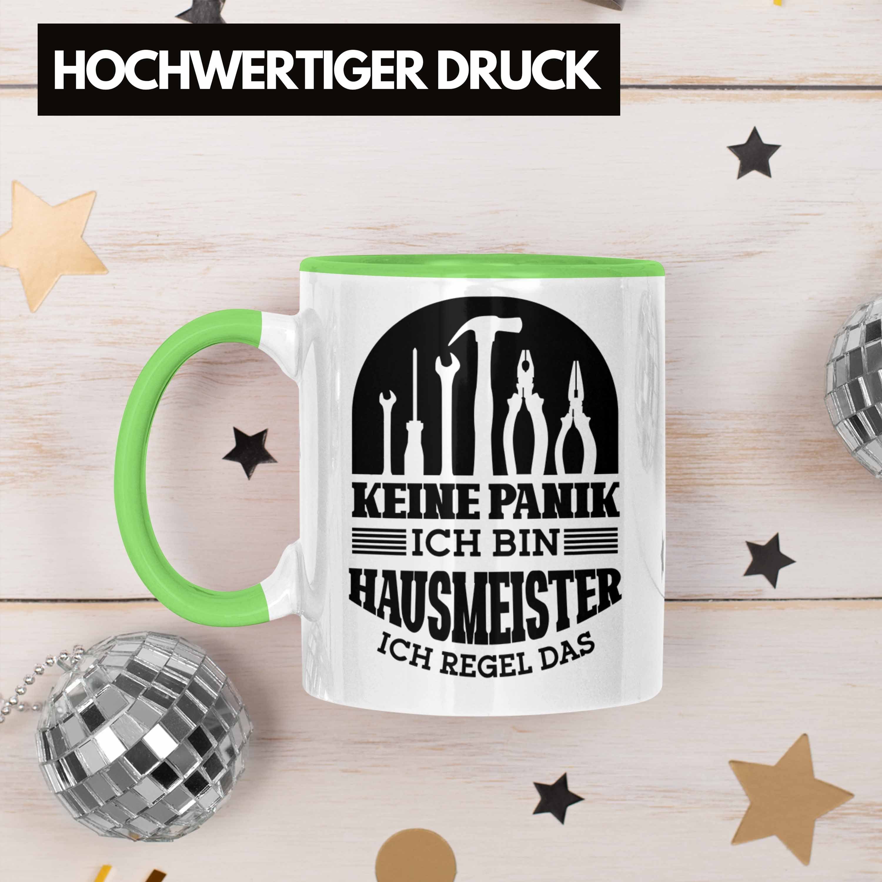 Spruch für Trendation Geschenk Grün Hausmeiste Tasse Hausmeister Lustiger Tasse Geschenkidee