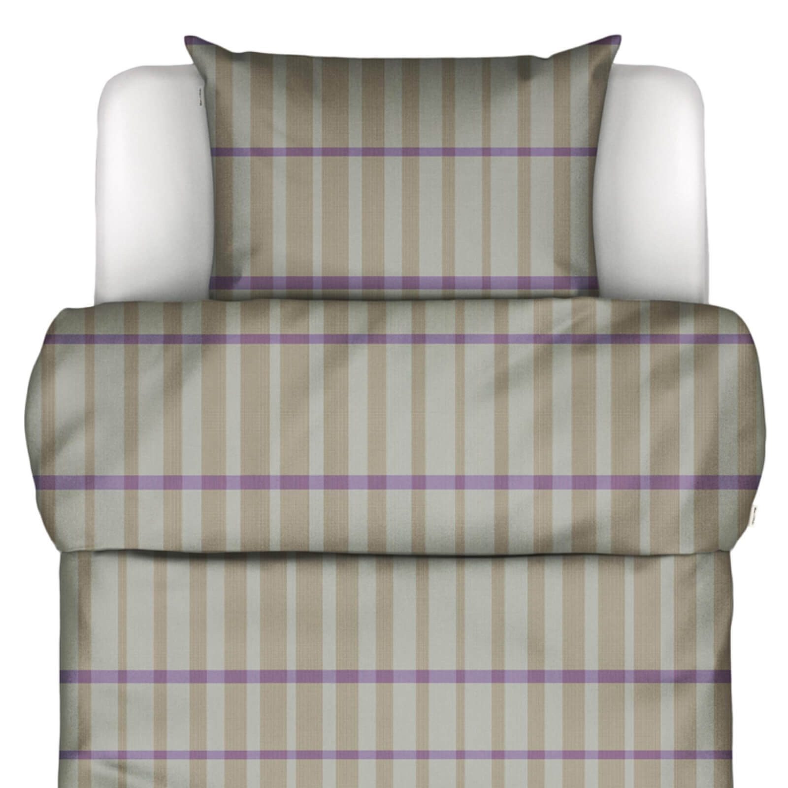 Essenza Bettwäsche Zusatzkissenbezug Thori Forest Green, Flanell, 1 teilig, Kariert, Streifen, Linien