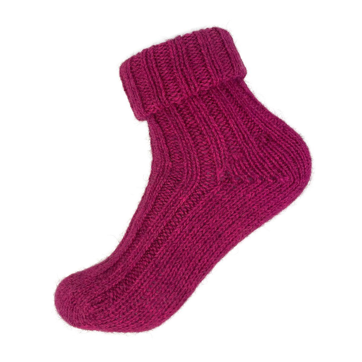 Umschlagsocken Stricksocken alpengoa Uni Pink