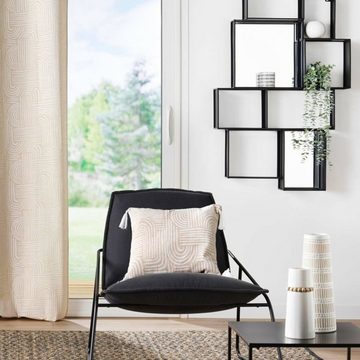 Macosa Home Dekokissen beige weiß mit Quasten, inkl. Füllung Sofakissen Zierkissen Deko Couchkissen Kissen modern