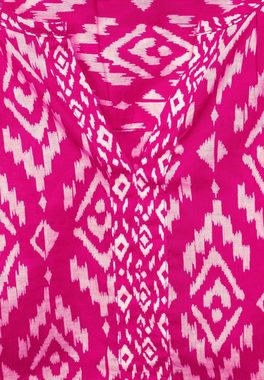Cecil Klassische Bluse Cecil Bluse im Printmix in Raspberry Pink (1-tlg) Locker geschnitten