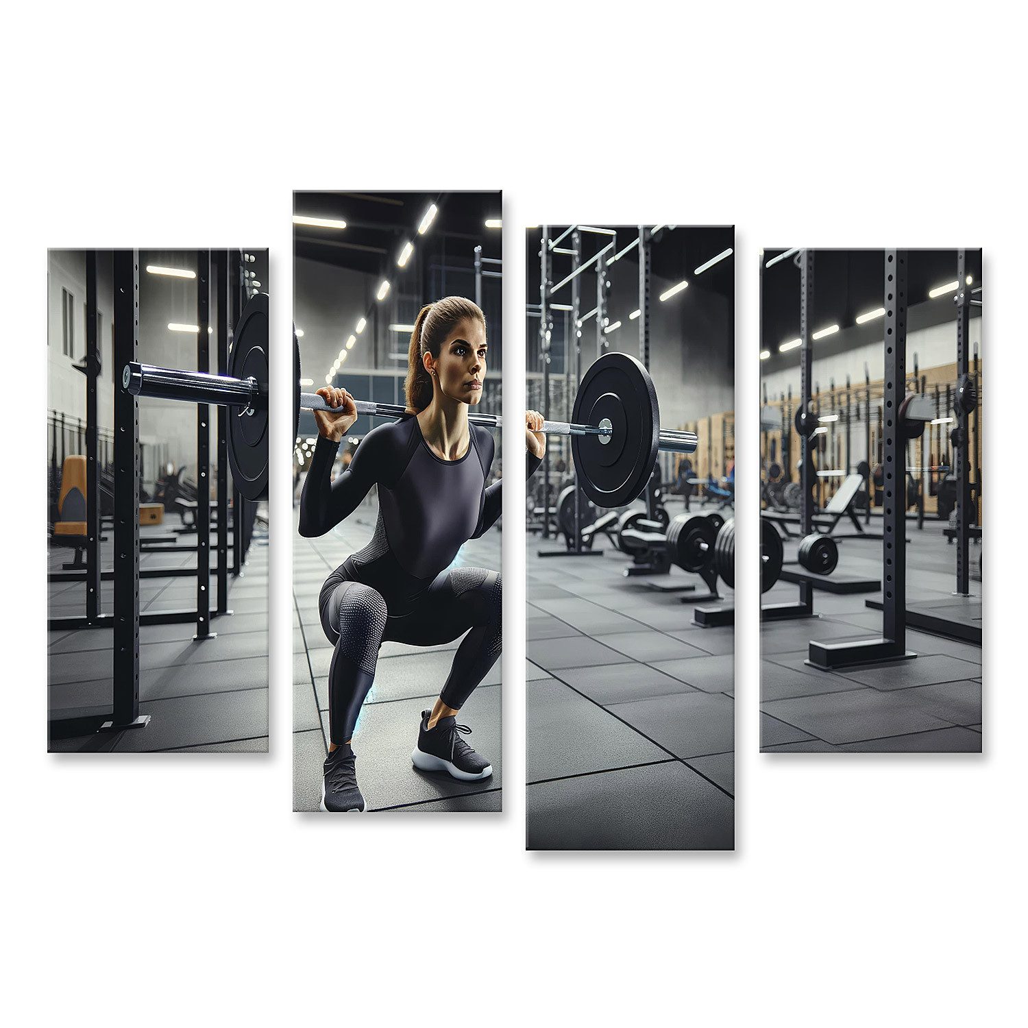 Leinwandbild Entschlossene Athletin im Fitnesszentrum