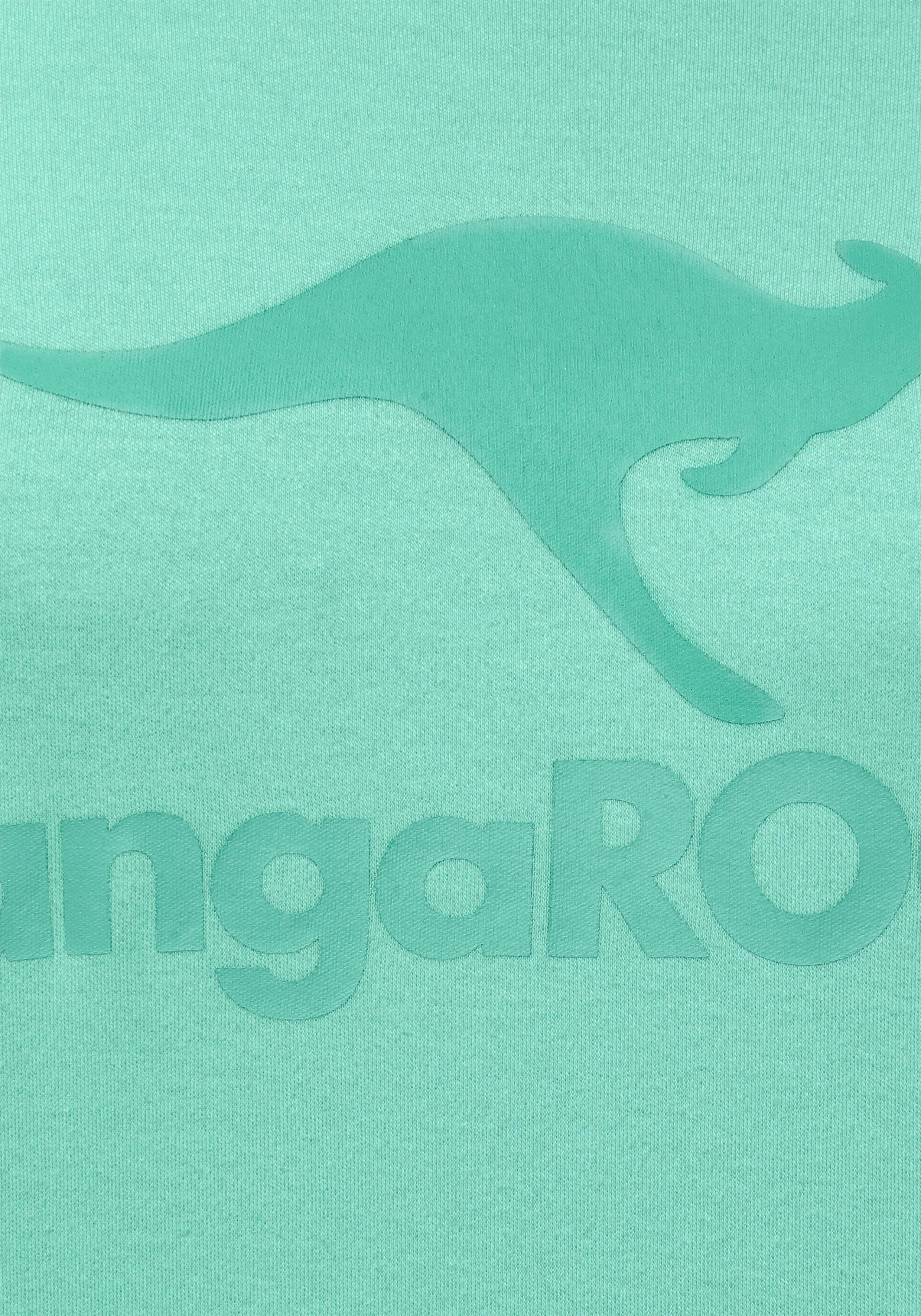 Label-Print KangaROOS Sweater großem pastell-grün mit vorne