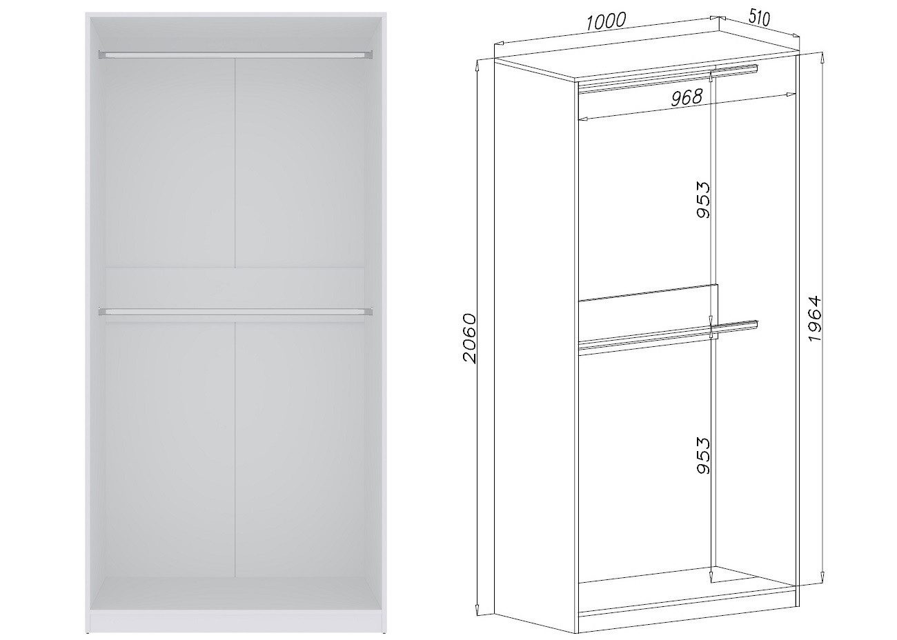Marmex Möbel Schrank-Set TRES SET B/B günstig online kaufen