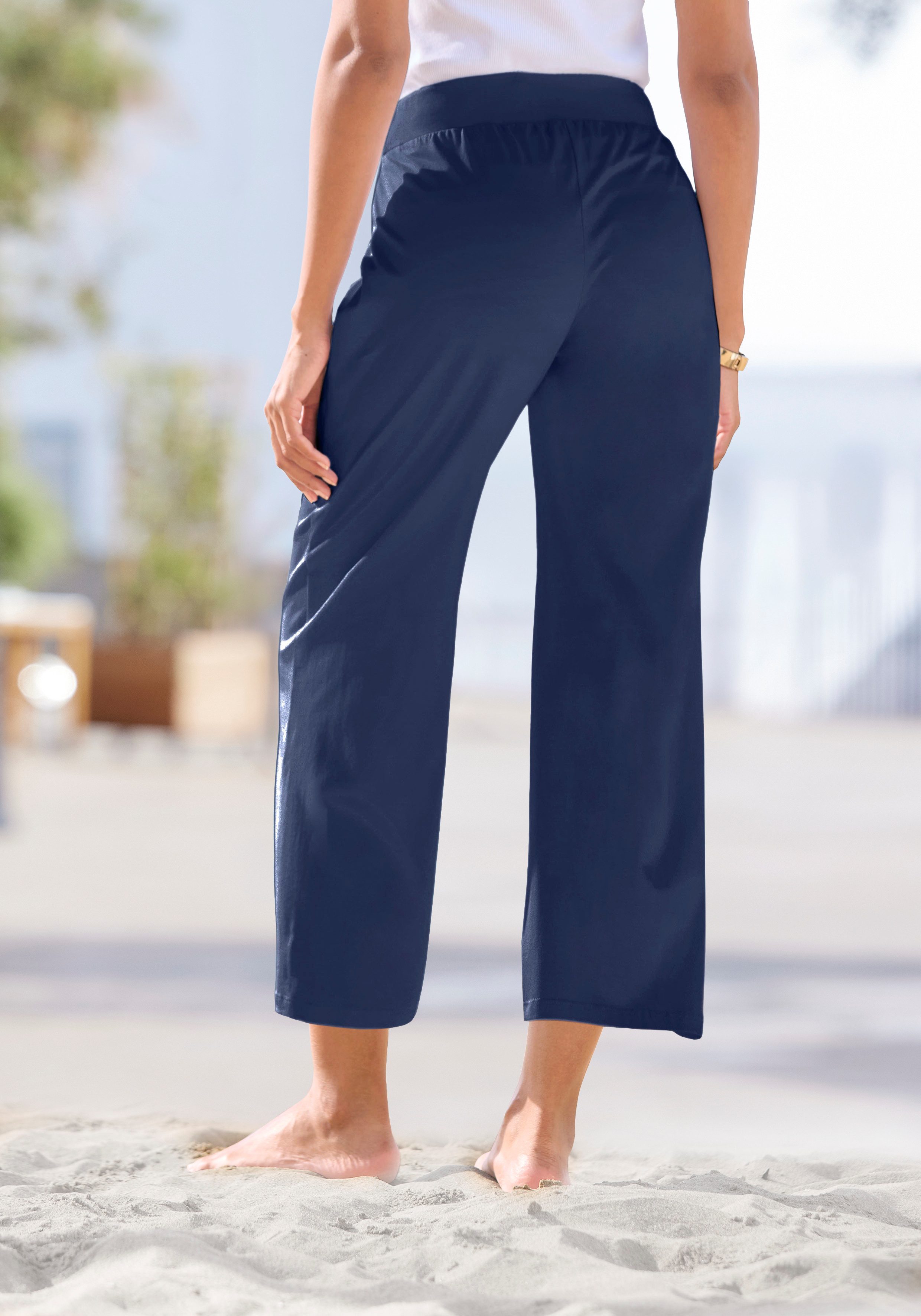 Beachtime by Lascana 7/8-Strandhose aus weichem Jersey, Wide-Leg, Jogginghose, Relaxhose – Bild 3 von 5