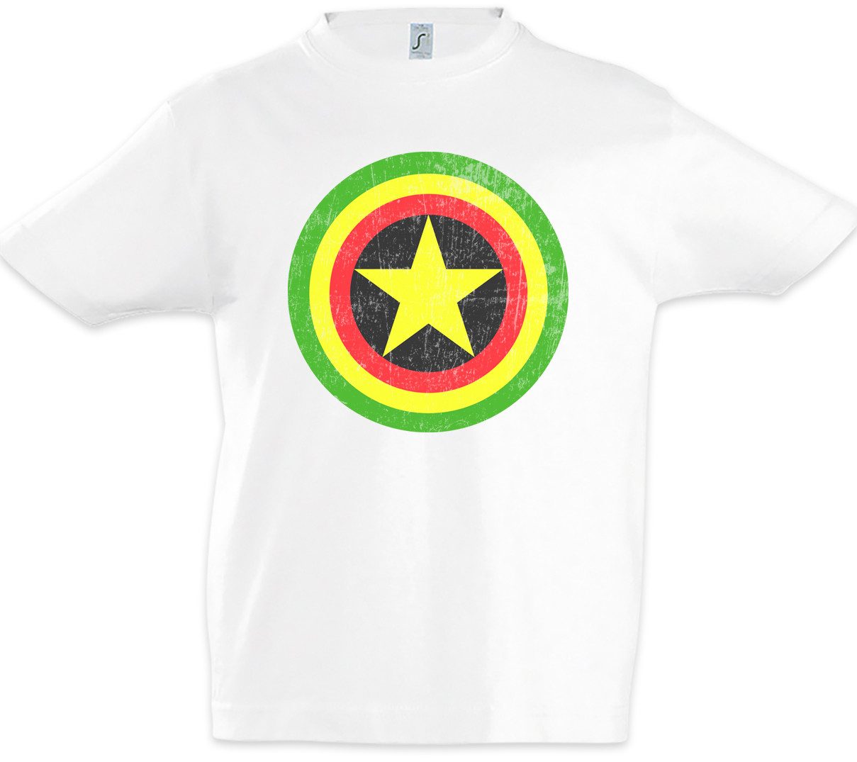 Urban Backwoods Print-Shirt Captain Zion Kinder T-Shirt America Fun Crossover Comic Schild Jah (1-tlg) Shield Babylon Reggae Irie