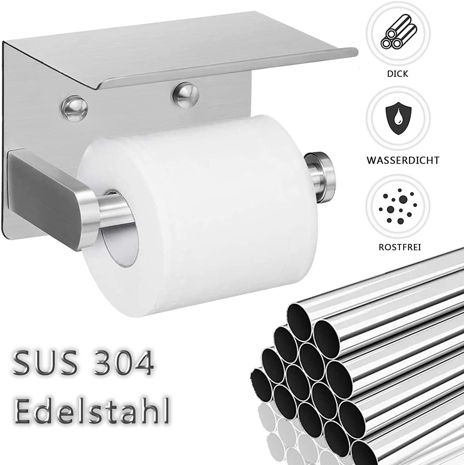 Refined Living Toilettenpapierhalter Ohne Bohren,Selbstklebend Klopapierhal günstig online kaufen