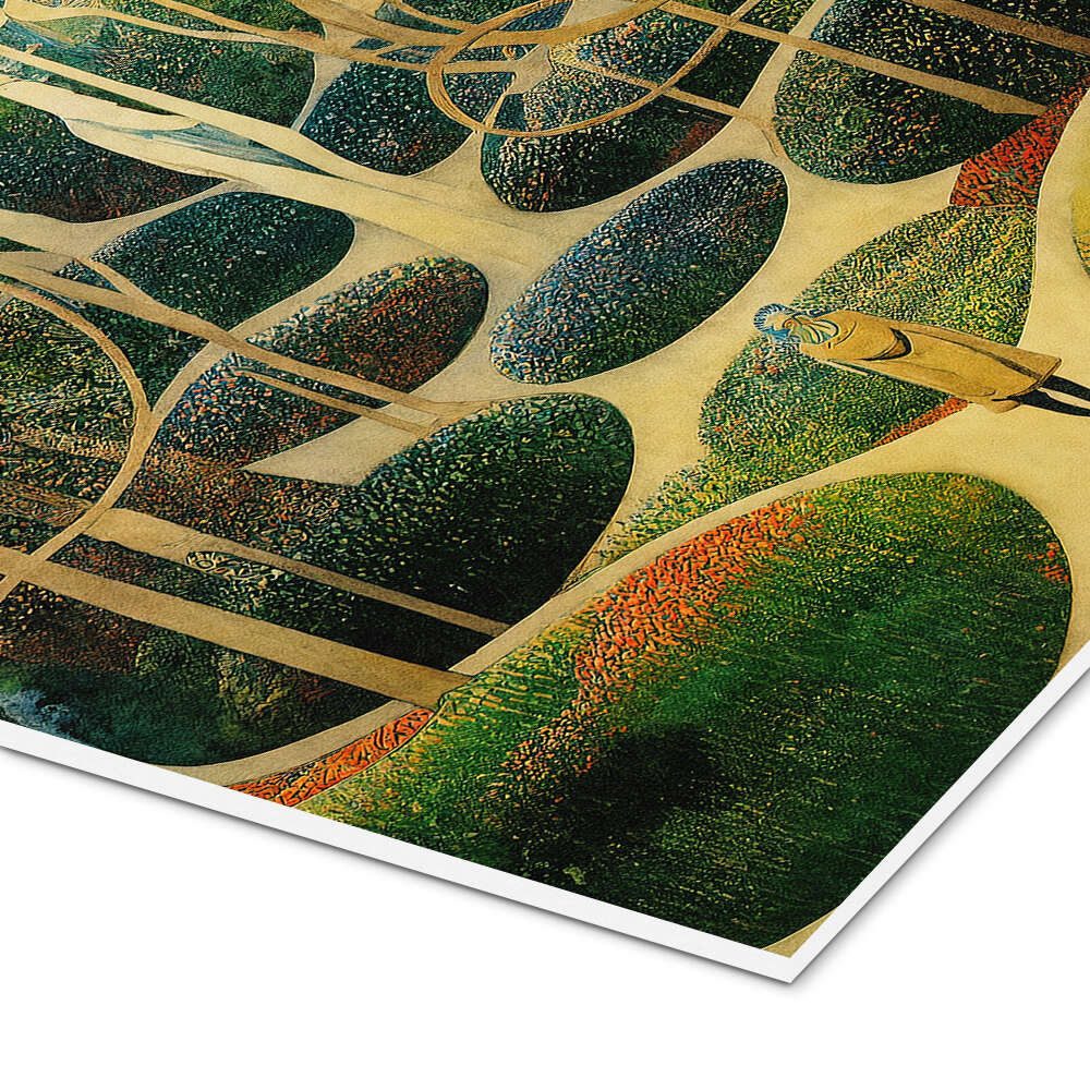 Posterlounge Forex-Bild Mariusz Flont, Magische Gärten - Collage VII, Wohnzimmer Vintage Malerei