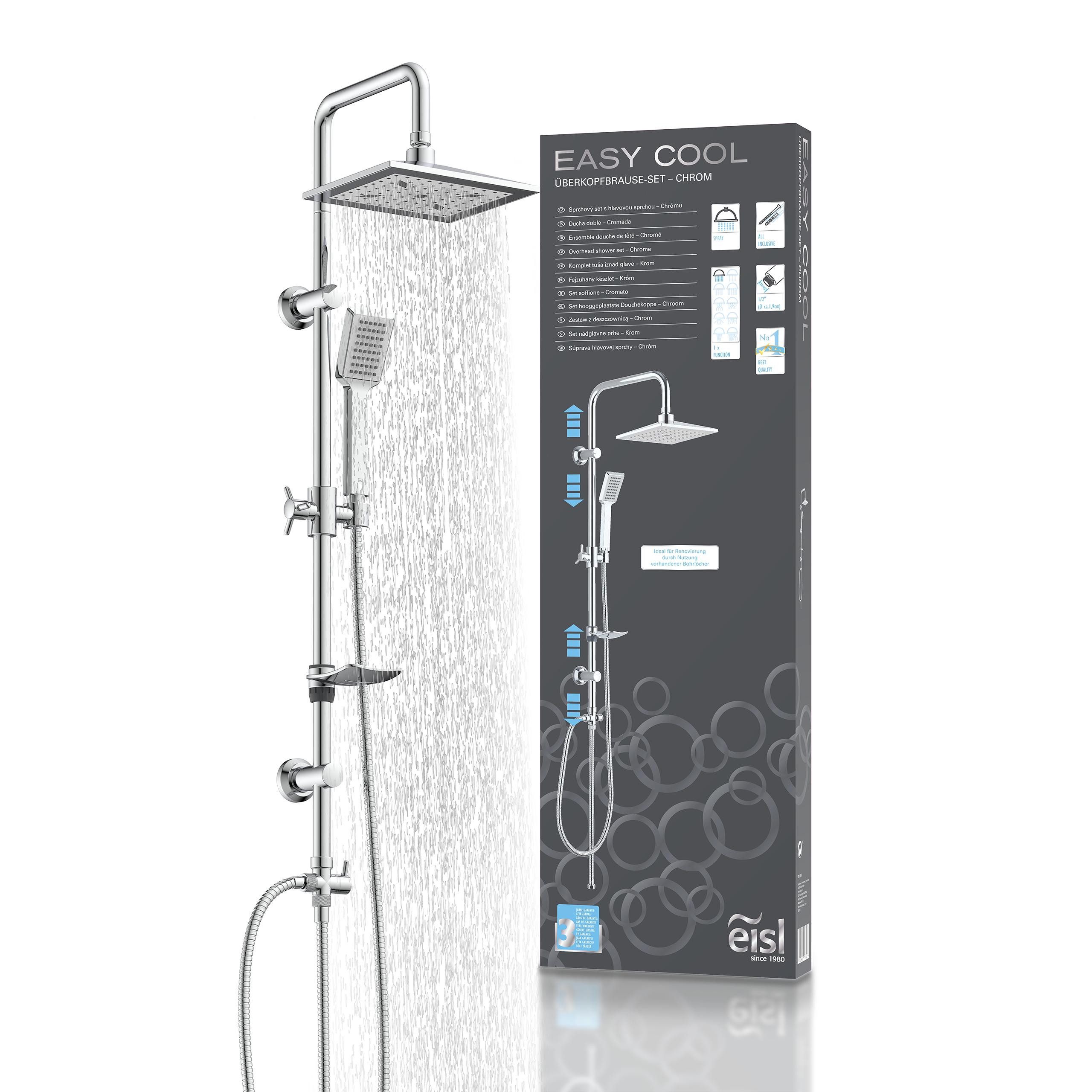 Aolemi Duschsystem 2-in-1 – Regendusche & Handbrause Mit 8 Strahlarten, Mattschwarz