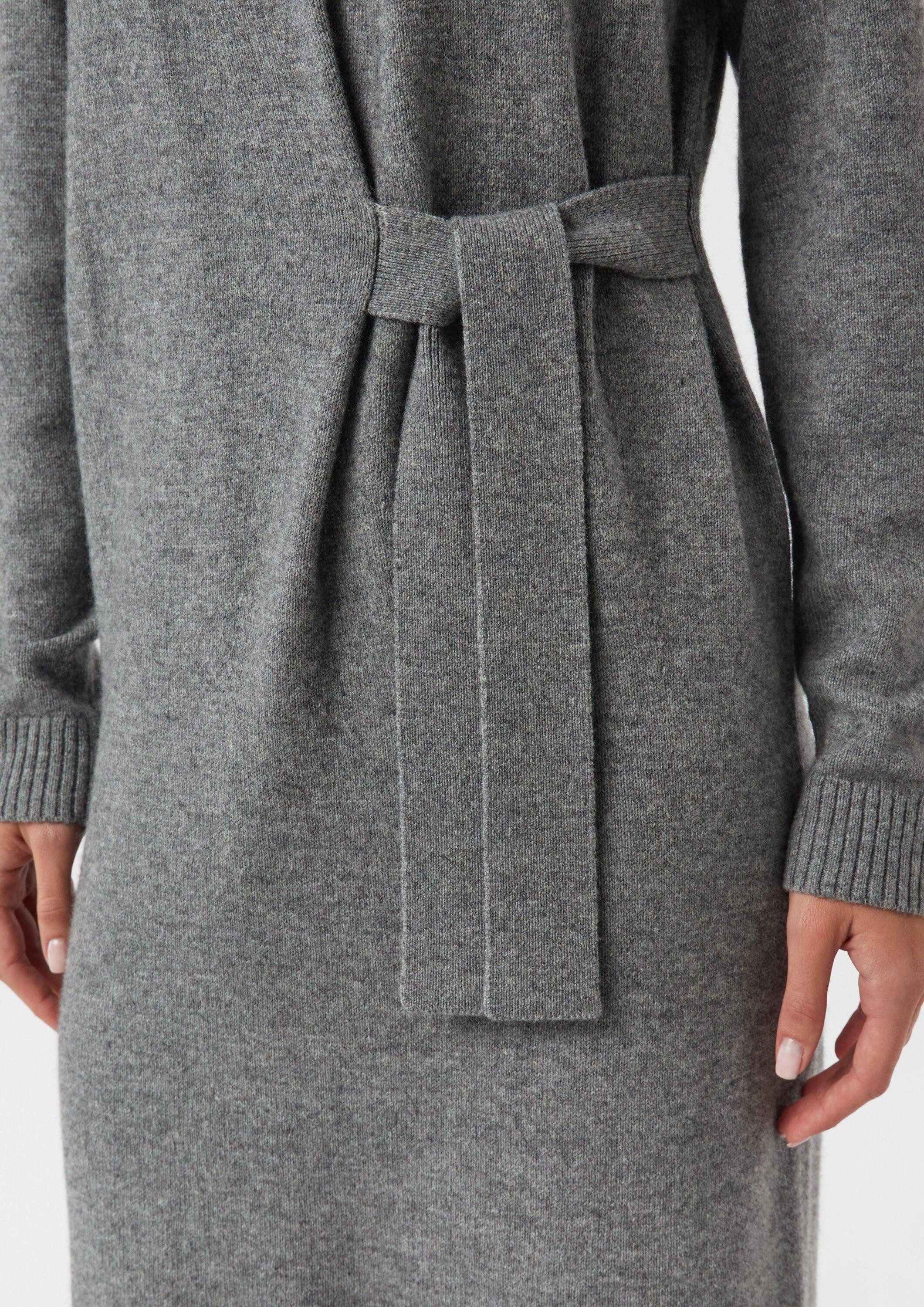 comma Midikleid Kleid Strickkleid aus Wollmix mit Bindedetail