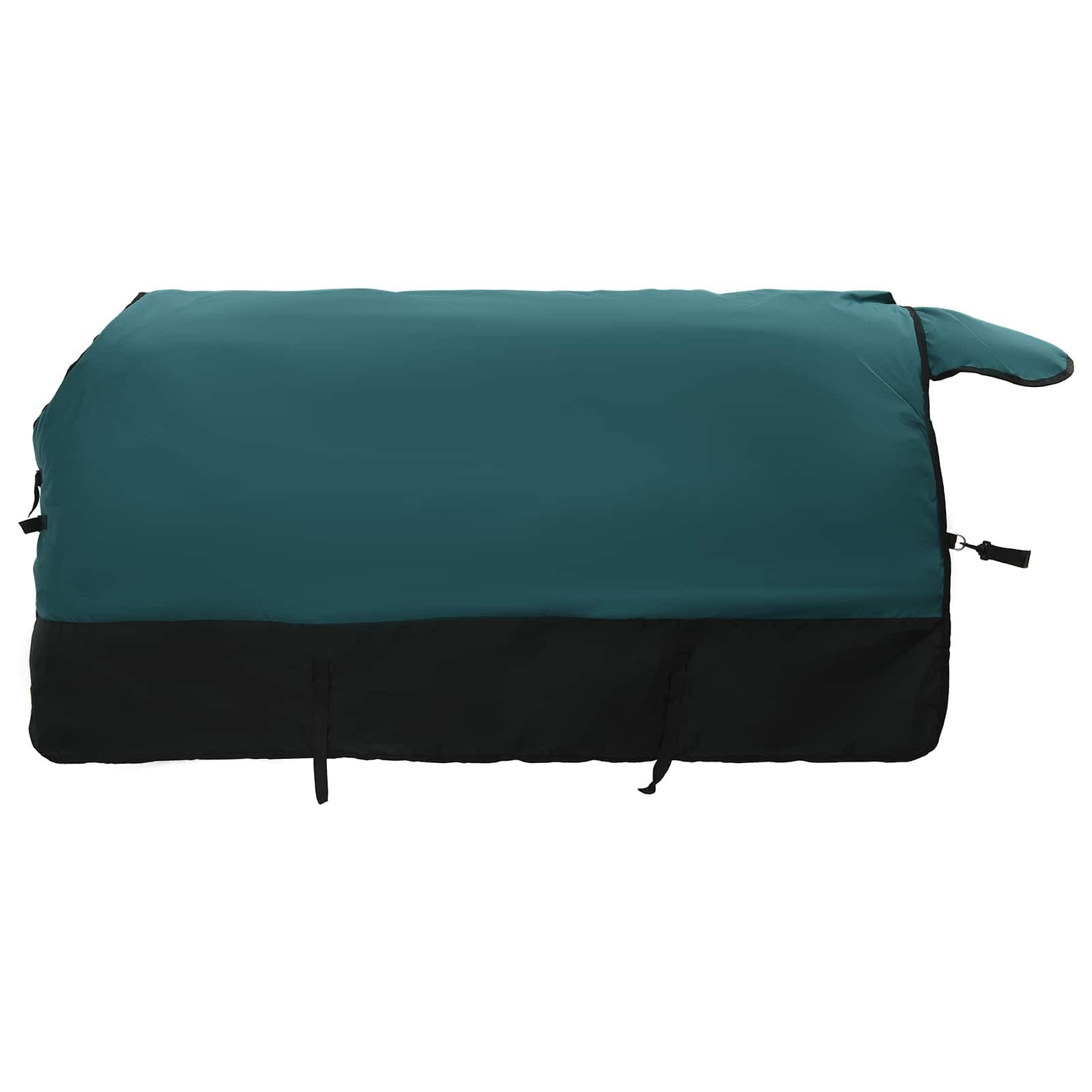 vidaXL Tierdecke Pferdedecke Dunkelgrün und Schwarz 95 cm Polyester