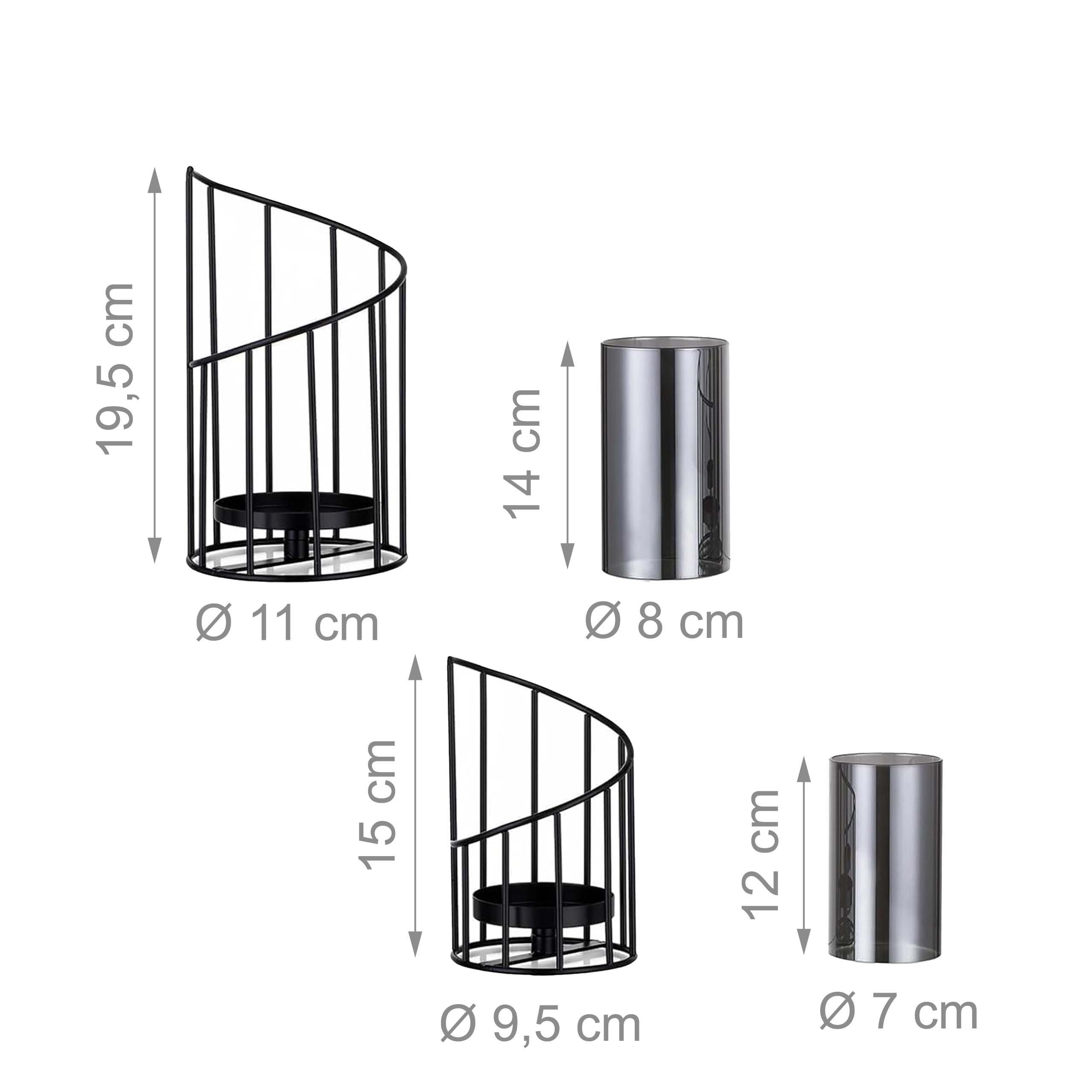 relaxdays Windlicht mit Metallgestell im 2er Set (2 St) – Bild 4 von 5