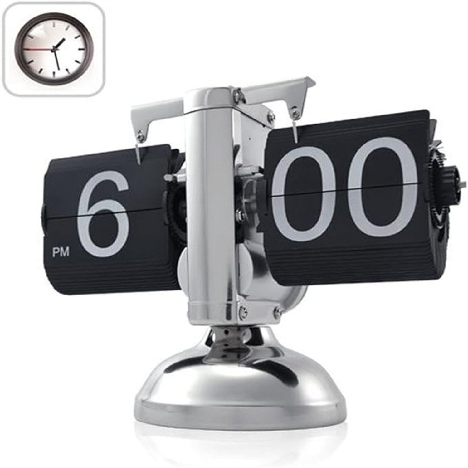 AURIVION Tischuhr Retro Pendeltischuhr Digital Flip Clock mit Zahnradantrieb Geräuschlose Tischuhr mit präziser Zeitanzeige für Zuhause