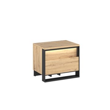 Compleo Nachttisch LIMA mit zwei Schubladen, Griffloses Öffnungssystem