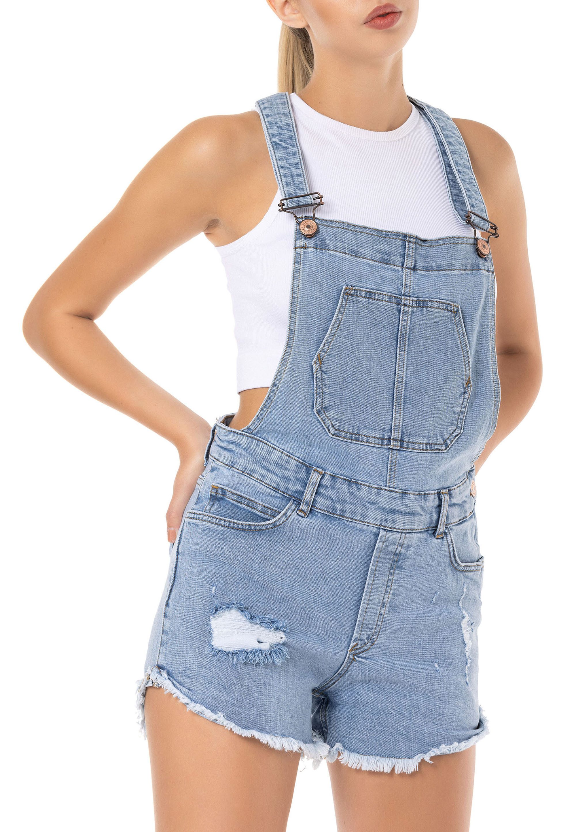 RedBridge Jeanslatzhose Premium Denim Jeansshorts günstig online kaufen