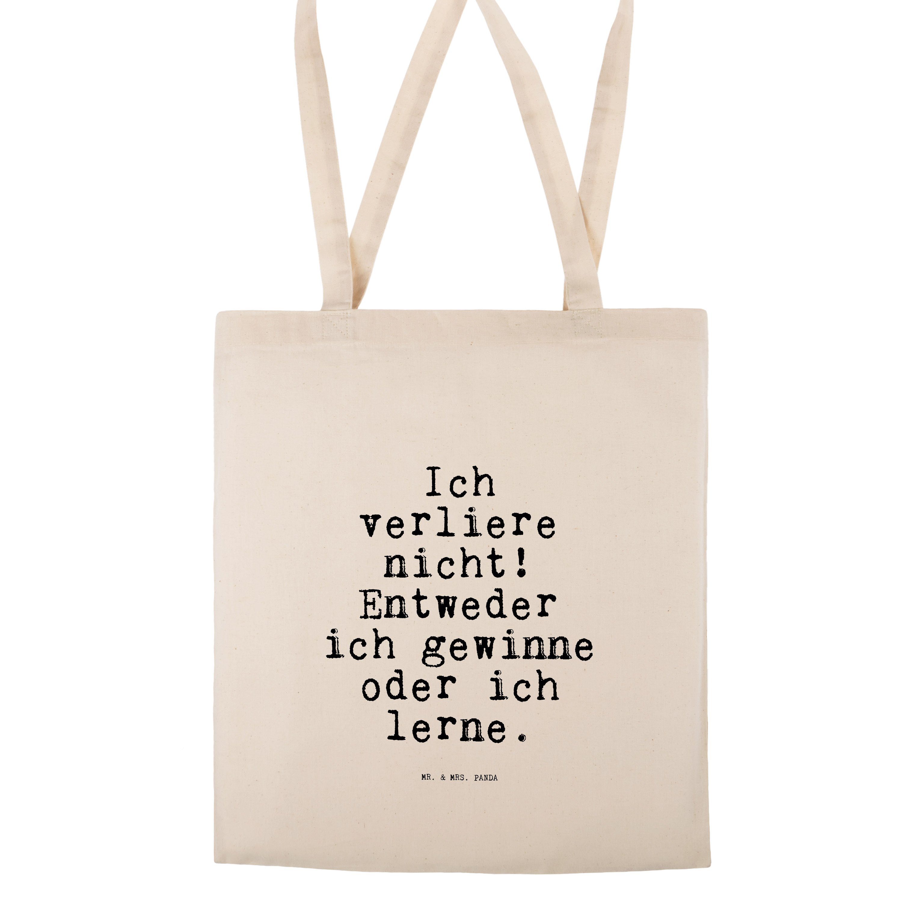 Panda Transparent Mr. Entweder... nicht! - verliere Geschenk, (1-tlg) Tragetasche Ein & Spruch, - Ich Mrs.