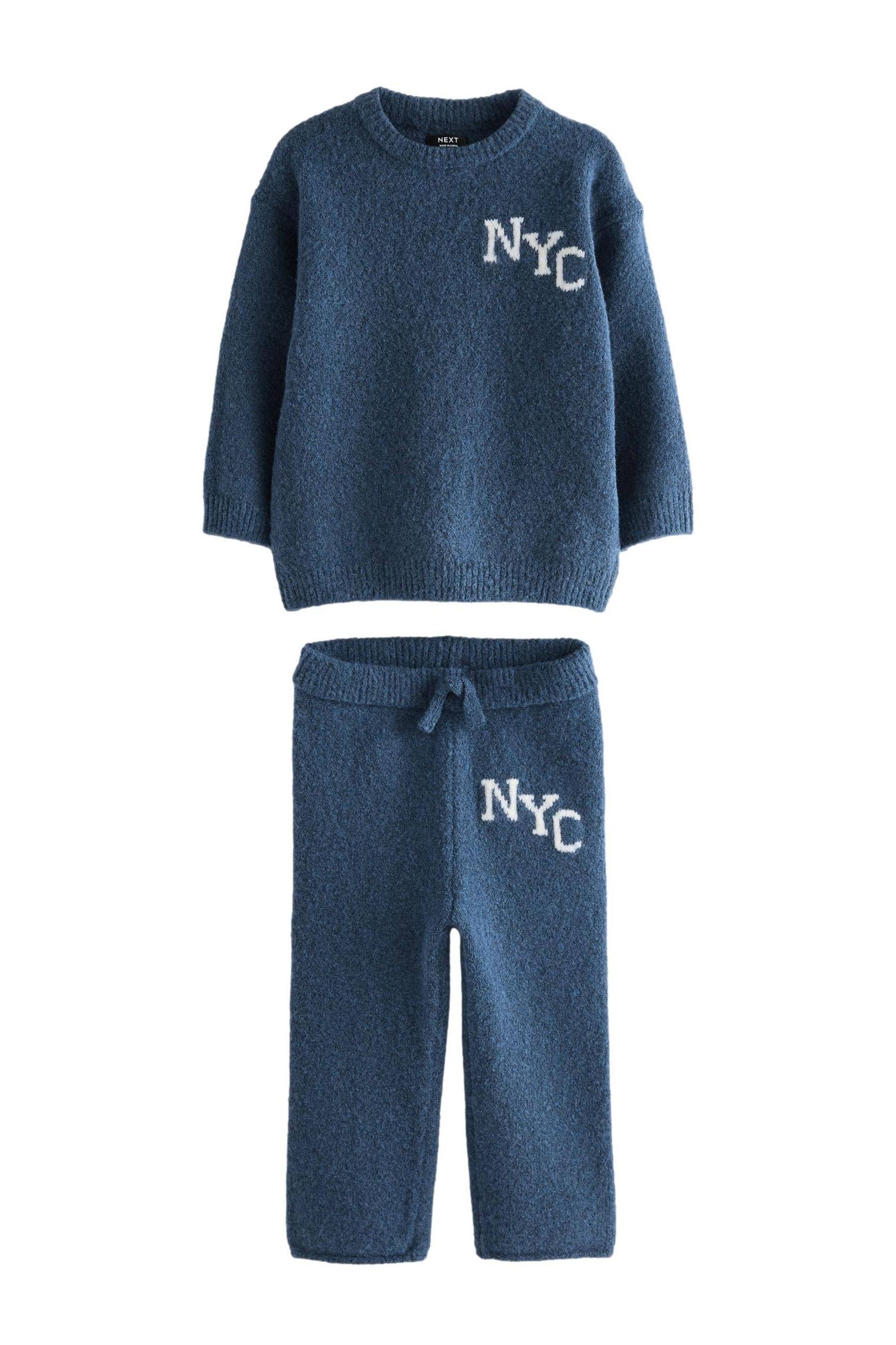 Next Sweatanzug Gestrickter Jogginganzug NYC College-Look (2-tlg)