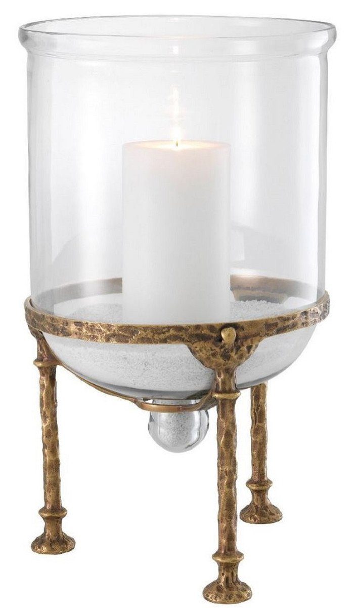 Casa Padrino Kerzenleuchter Luxus Kerzenleuchter Vintage Messing Ø 28,5 x H. 50 cm - Luxus Accessoires