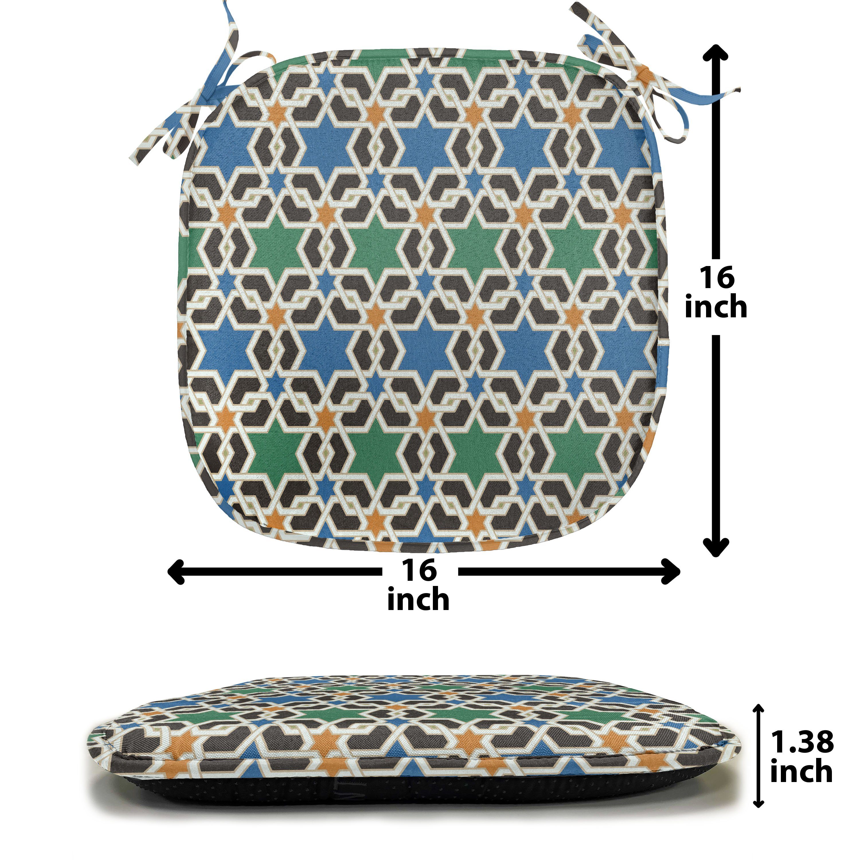 Kissen Dekoratives Stuhlkissen Abakuhaus für marokkanisch mit wasserfestes Riemen Hexagon-Sternchen Küchensitze,