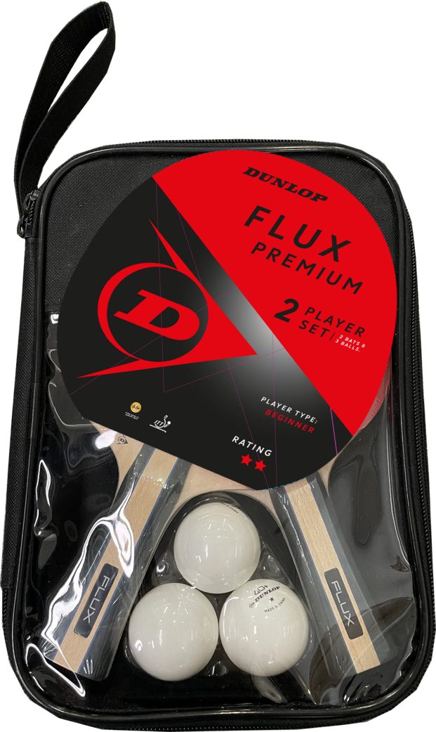 Dunlop Tischtennisschläger FLUX PREMIUM 2 PLAYER SET BLACK/RED/BLUE