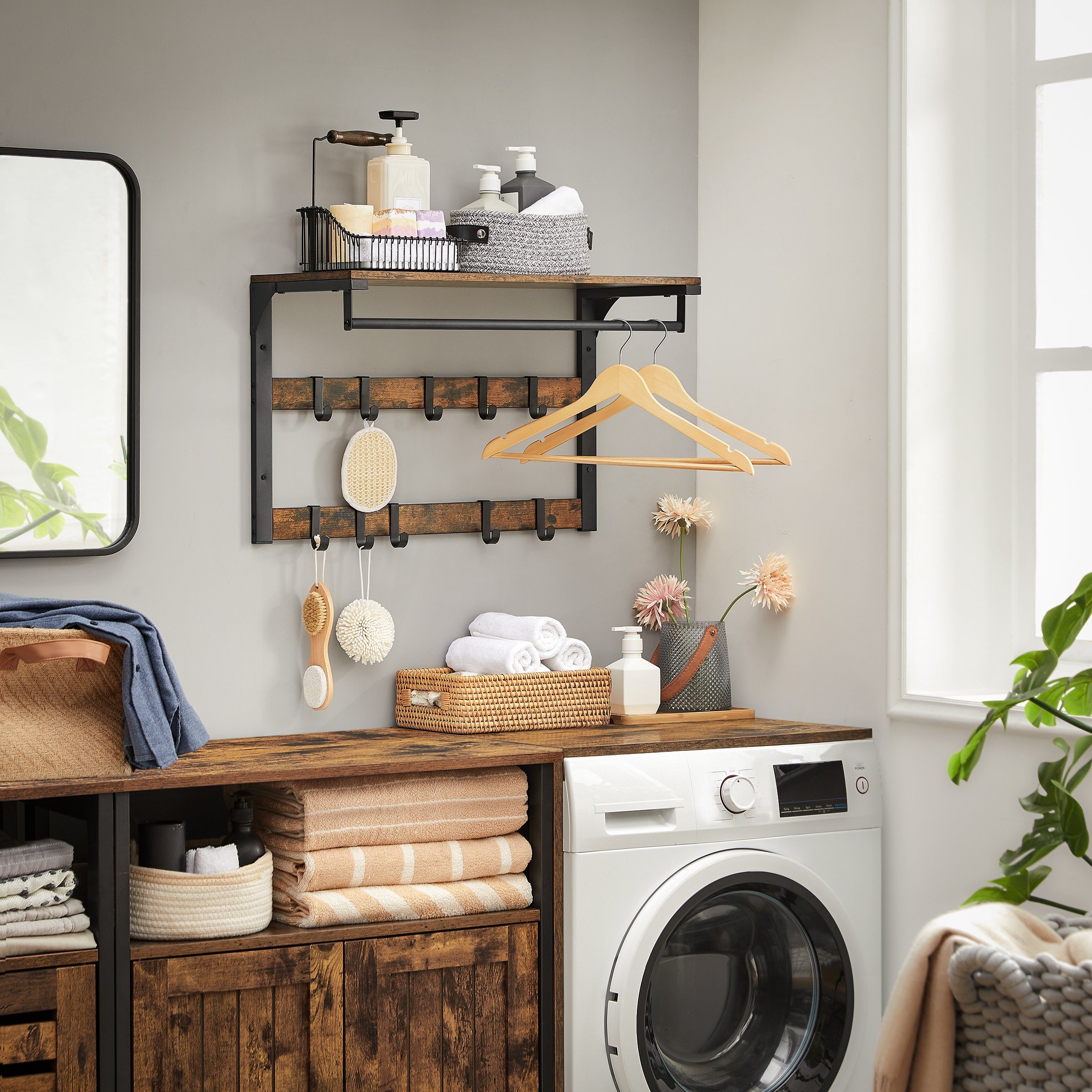 VASAGLE Garderoben-Set, 2 Set, mit Wandgarderobe, günstig online kaufen