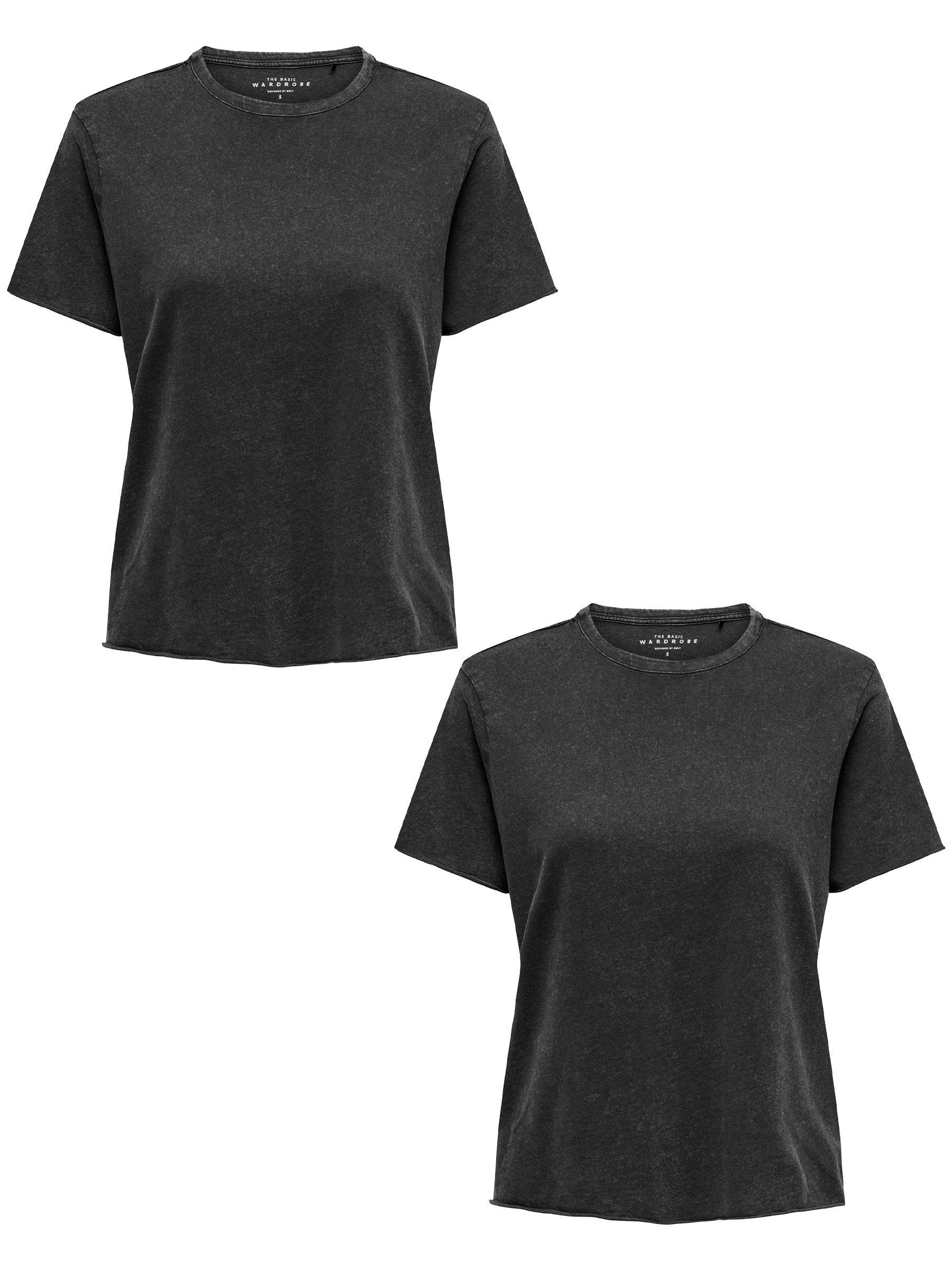 T-Shirt 2er-Set Kurzarm Rundhals Normal geschnitten