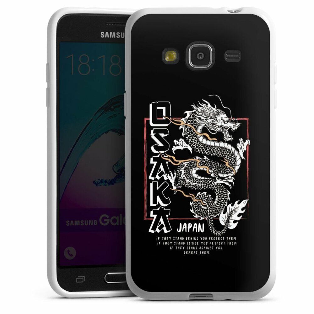 DeinDesign Handyhülle Japan Drache Meer Osaka Dragon, Samsung Galaxy J3 Duos  (2016) Silikon Hülle Bumper Case
