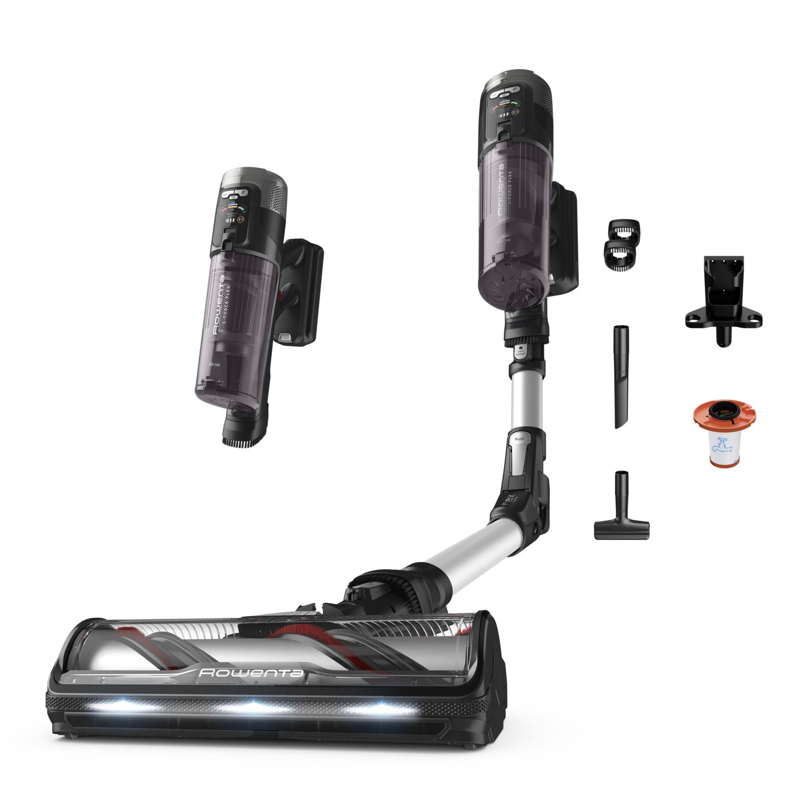 Rowenta Akku-Handstaubsauger 13.60 Allergy, hohe Saugleistung, ultraleicht, Flex-Gelenk, LED-Licht, 380 W, beutellos, sehr leicht, automatische Saugleistungsanpassung, RH9A36