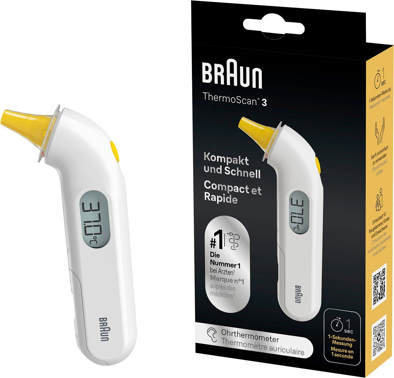 ThermoScan® Ohr-Fieberthermometer 3, Braun IRT3030